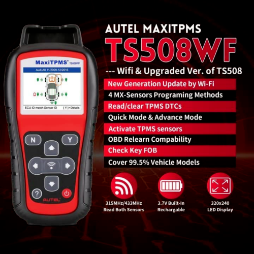 Autel MaxiTPMS TS508WF TPMS Relearn Tool TPMS Sensors Activate/Reset/Programming
