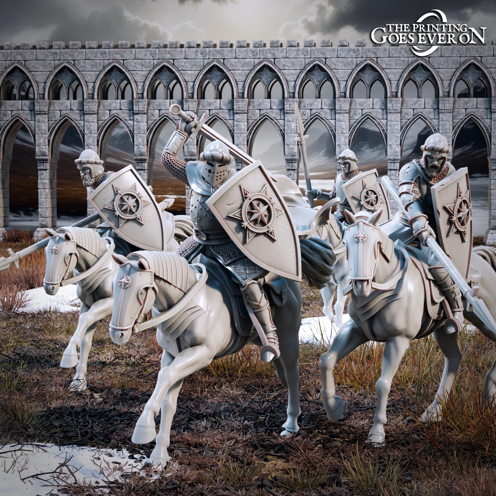 Northern Kingdom Cavalry (Set of 4) - 28-32mm - Resin Tabletop Miniatures