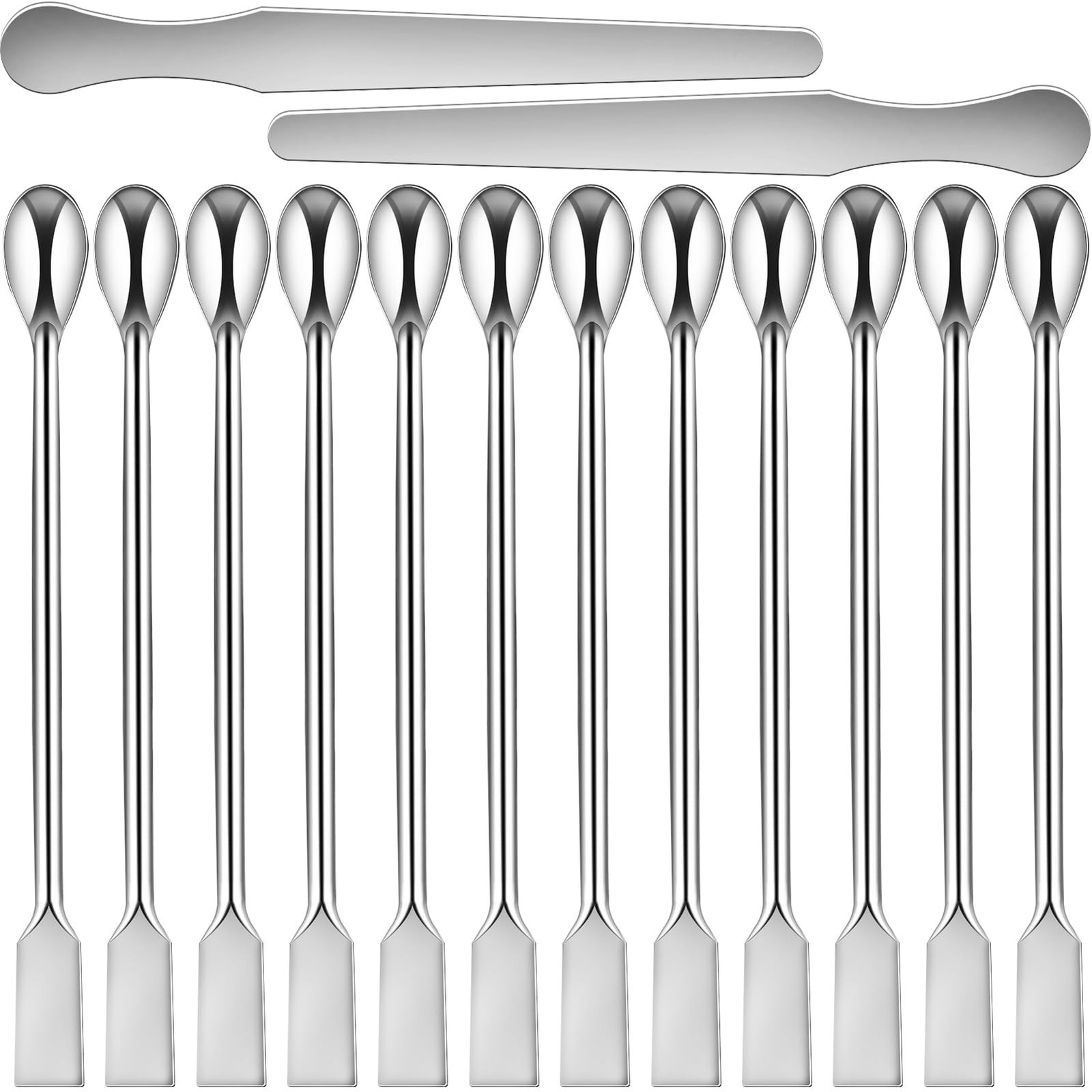 Artcome 12-Piece 7.87-Inch Long Handle Dual-Ended Spoon and Spatula Set, 201 ...