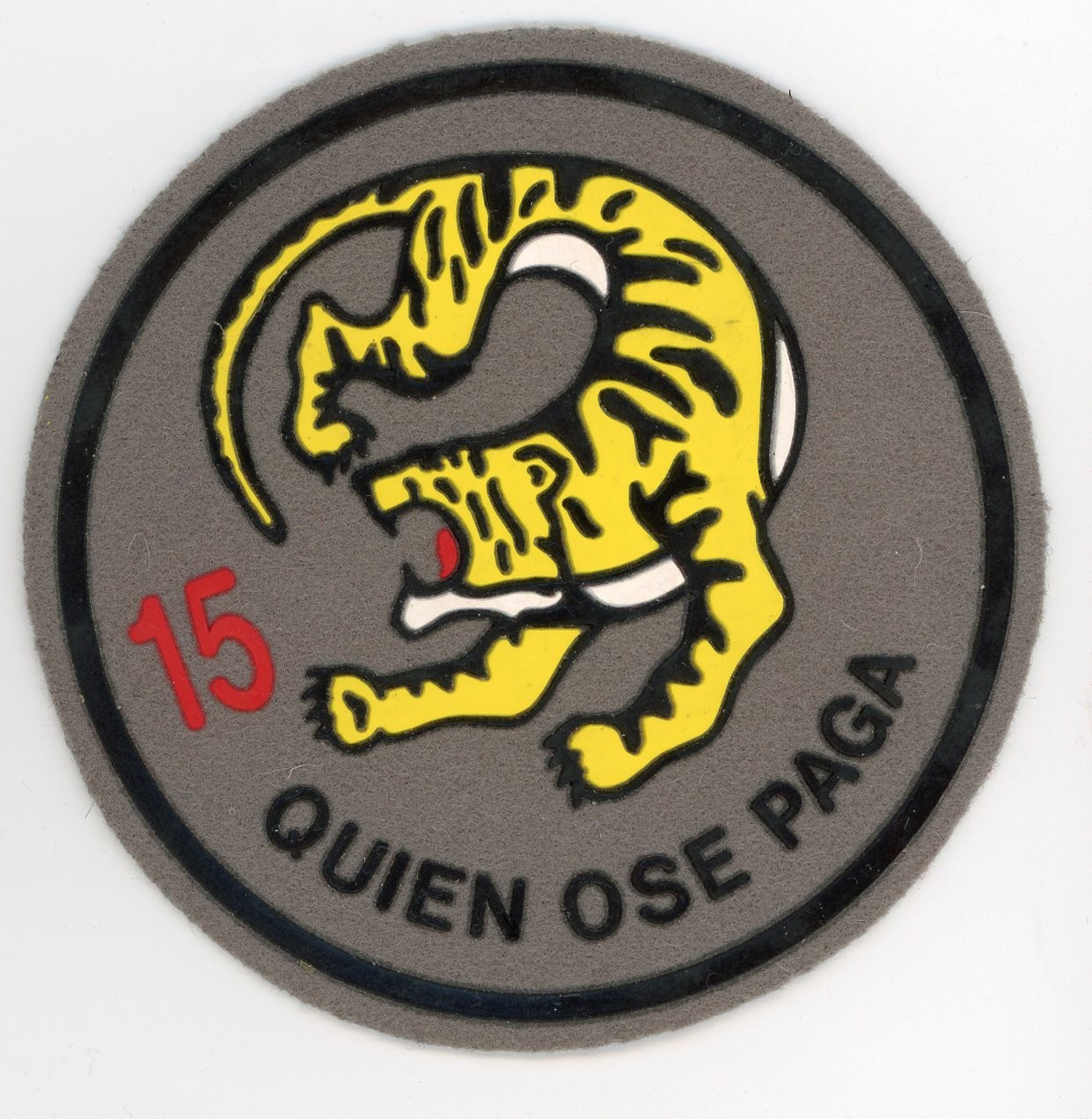 PATCH SPAIN AIR FORCE ZARAGOZA AFB 15tH WING TIGER PLASTIC SEW ON