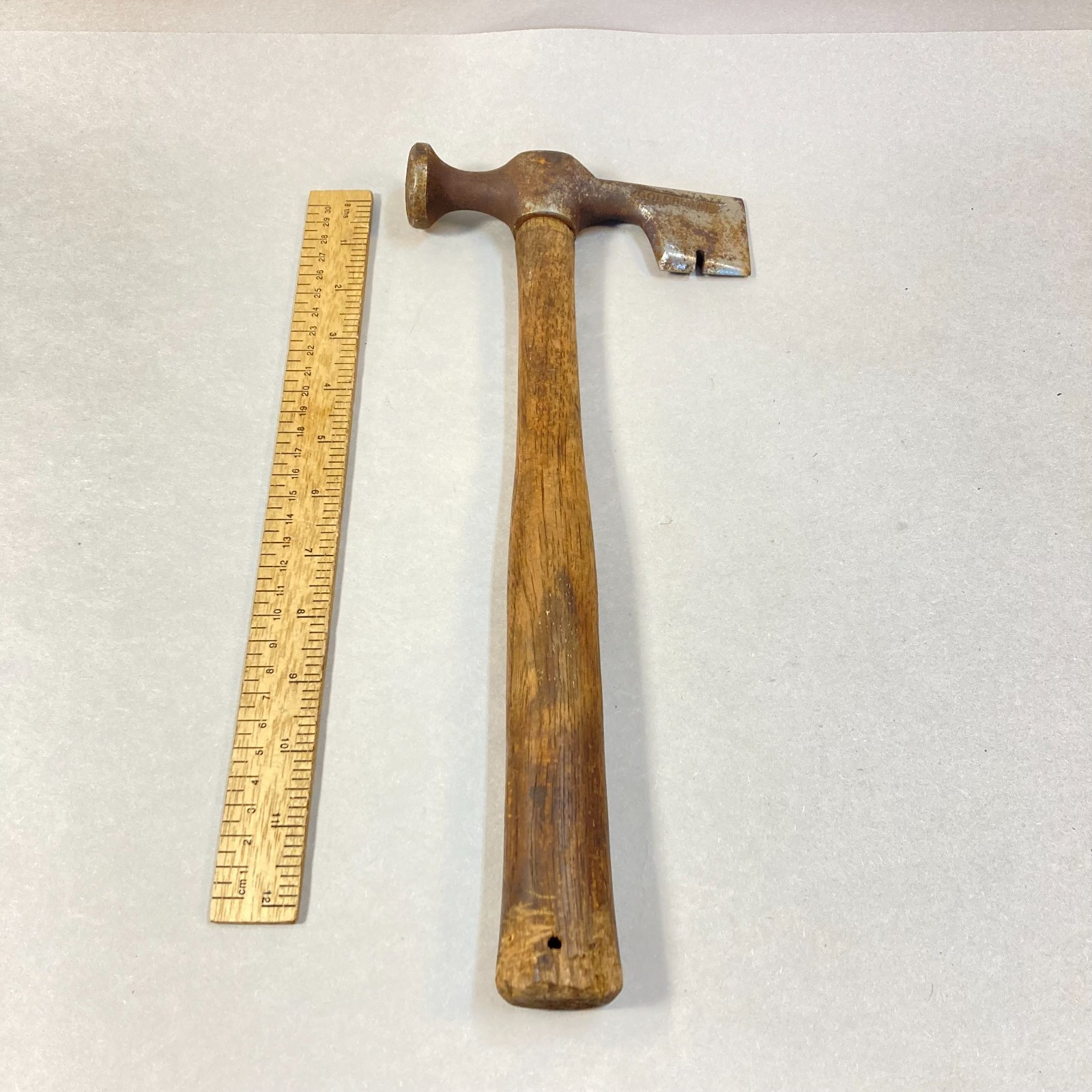 Vintage Goldblatt Roofing Hammer Hatchet Milled Face 13 1/2" Wood Handle USA