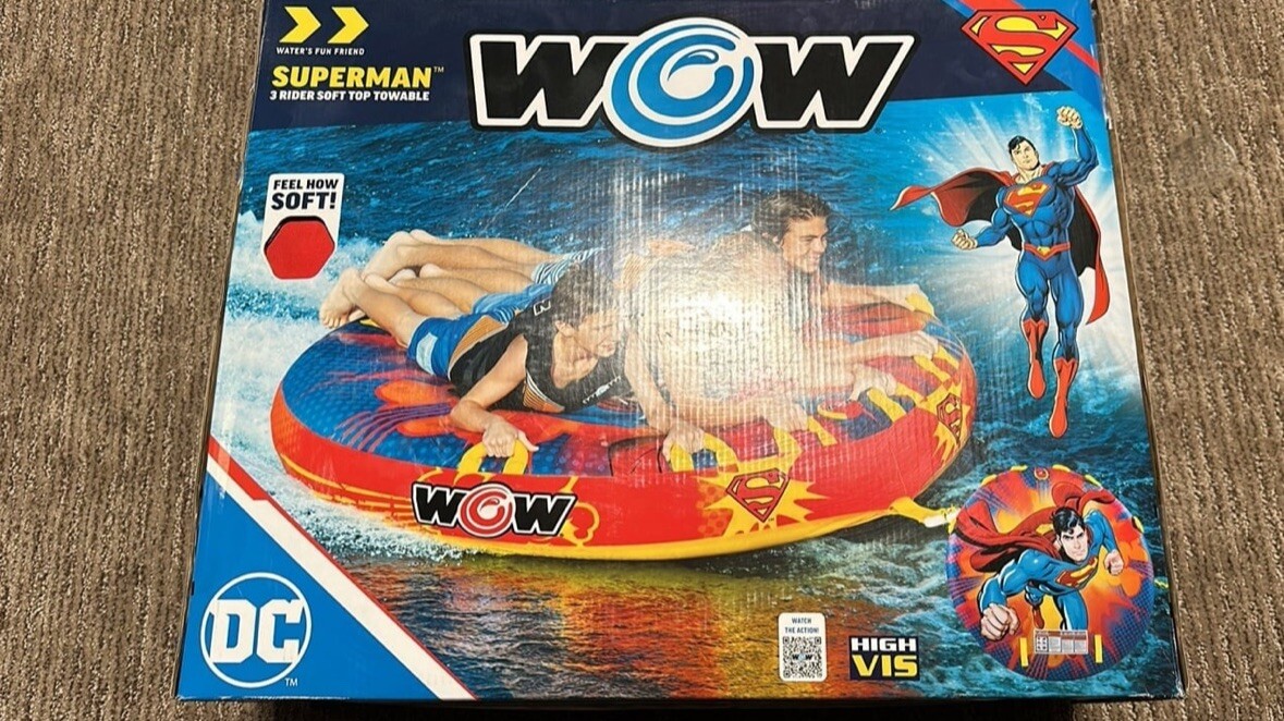 WOW World Of Watersports Superman 3 Rider Soft Top Towable High Vis Tube New
