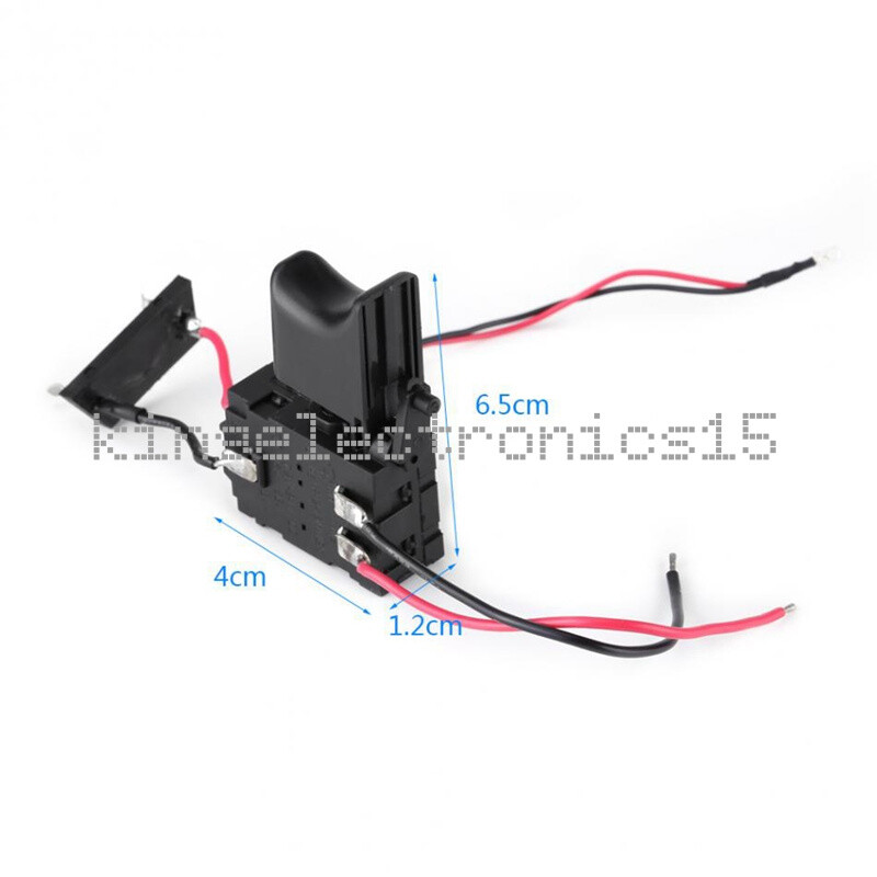 7.2-24V 16A Electric Cordless Drill Trigger Switch Push Button With Small Light