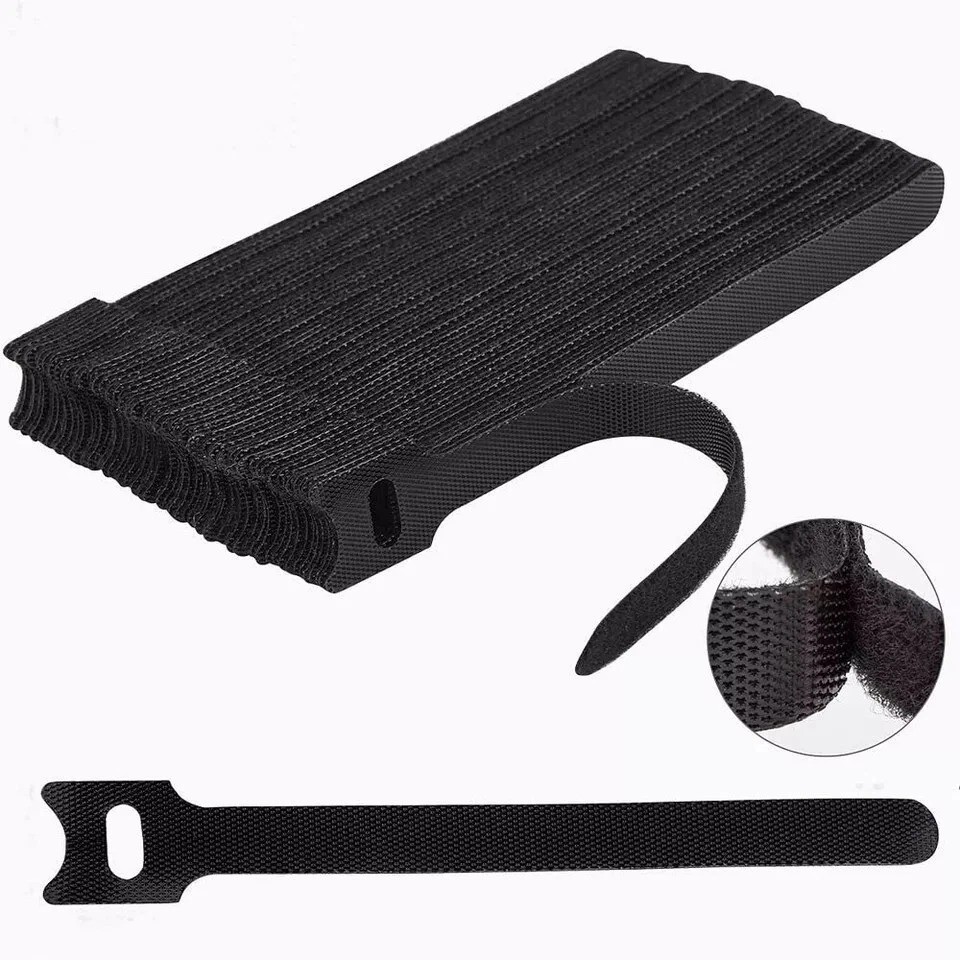 50 PCS Cable Straps Wire Cord Hook Loop Ties Reusable Fastening Organizer Laptop