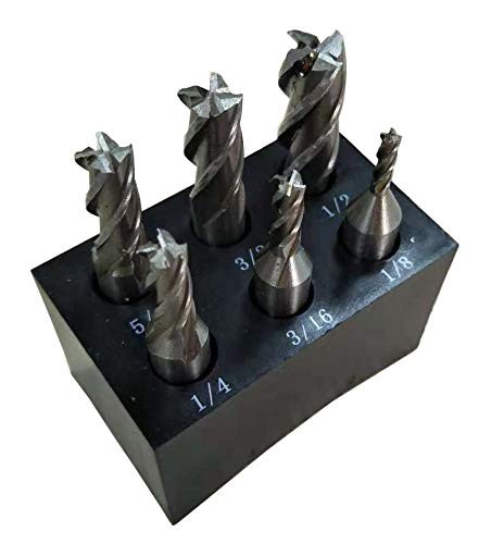 Single End 4 Flute Center Cutting Mill 1/8" 3/16" 1/4" 5/16" 3/8" 1/2"