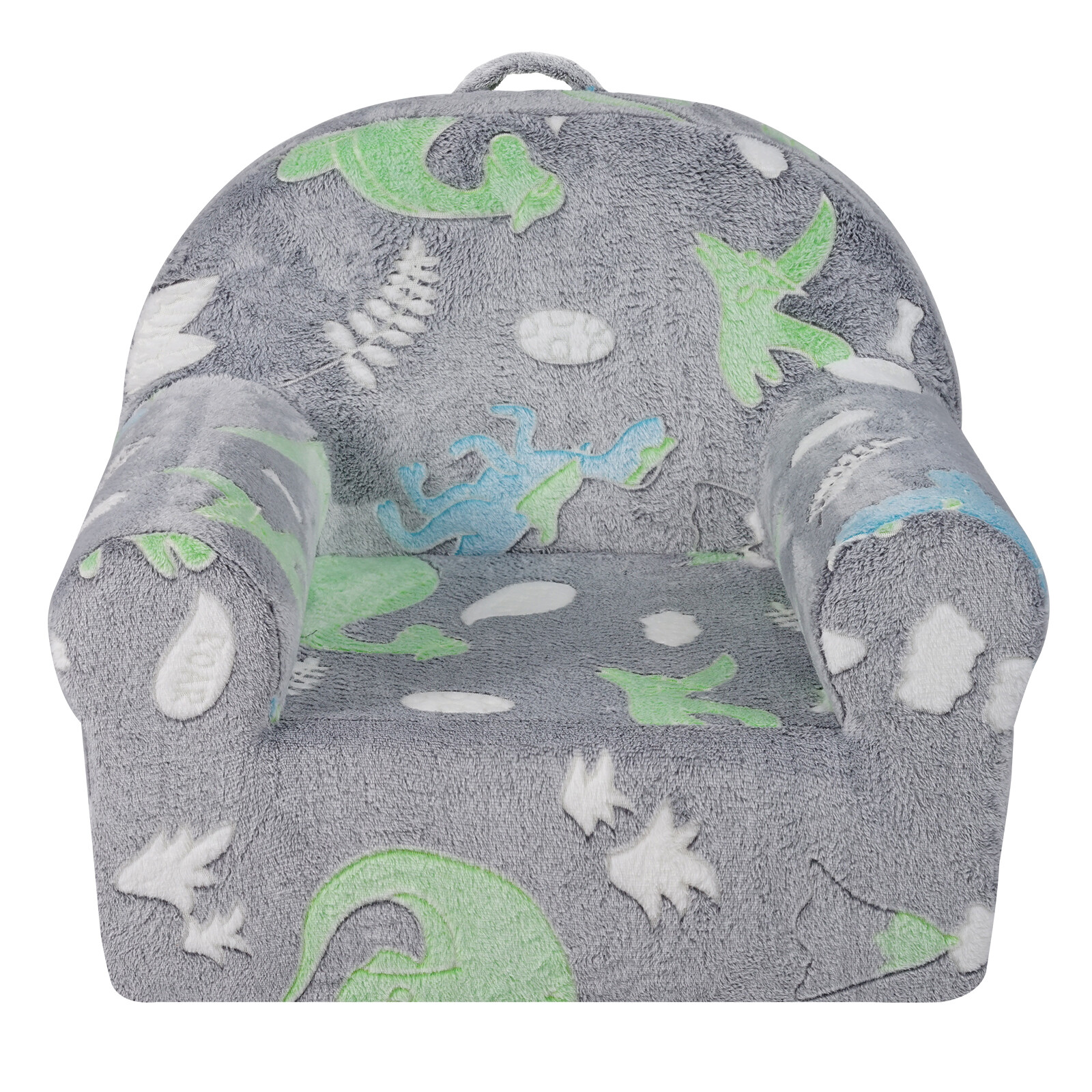 VEVOR Toddler Chair Glow in the Dark Plush Baby Chair Playroom Furniture Grey