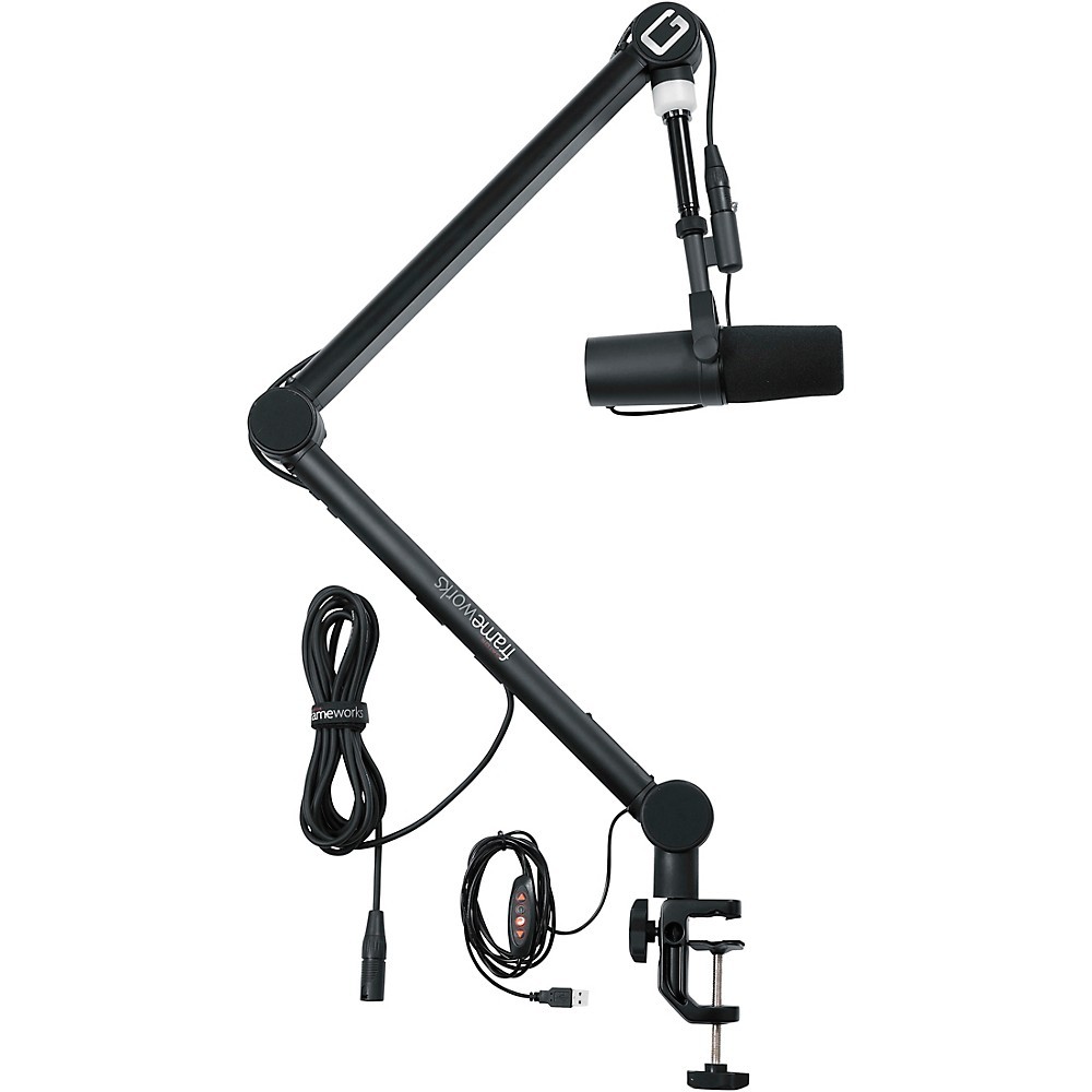 Gator Professional Broadcast Boom Mic Stand With LED Light LN