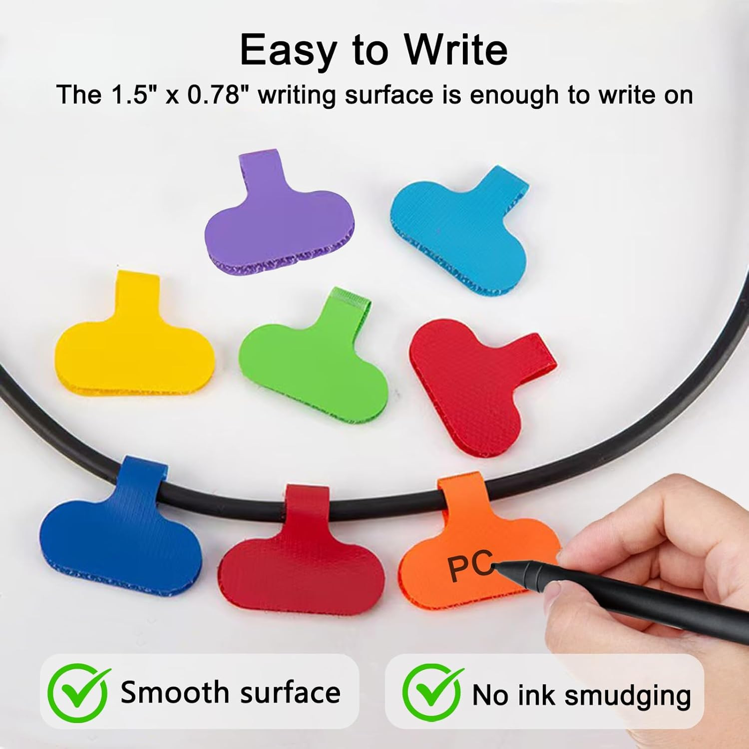 40 Pcs Multi Color Cable Labels, Oval Wire Labels for Electronics, Computer & In