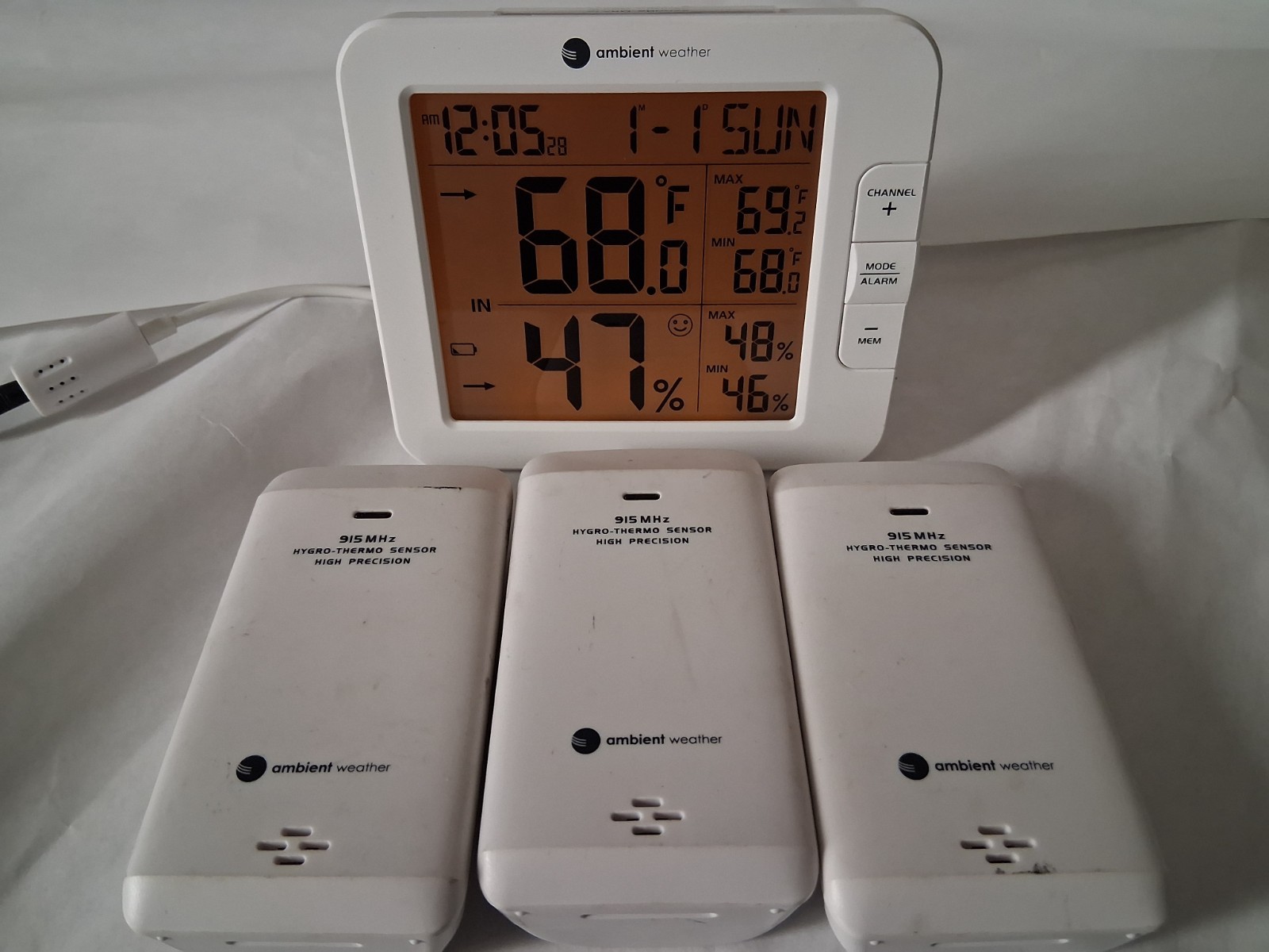 Ambient Weather station WS-8482  7-Channel  wireless  Monitoring 3 SENSORS  #3