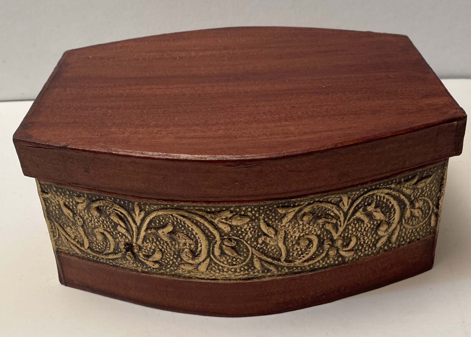 Pacific Rim Wood Grain Paper Mâché Box Hand Made in Philippines