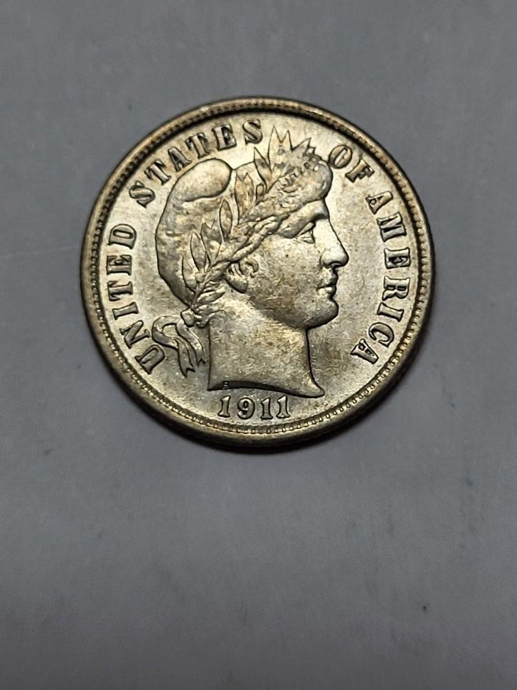 1911 Barber Dime  Nice FLASHY coin !!!
