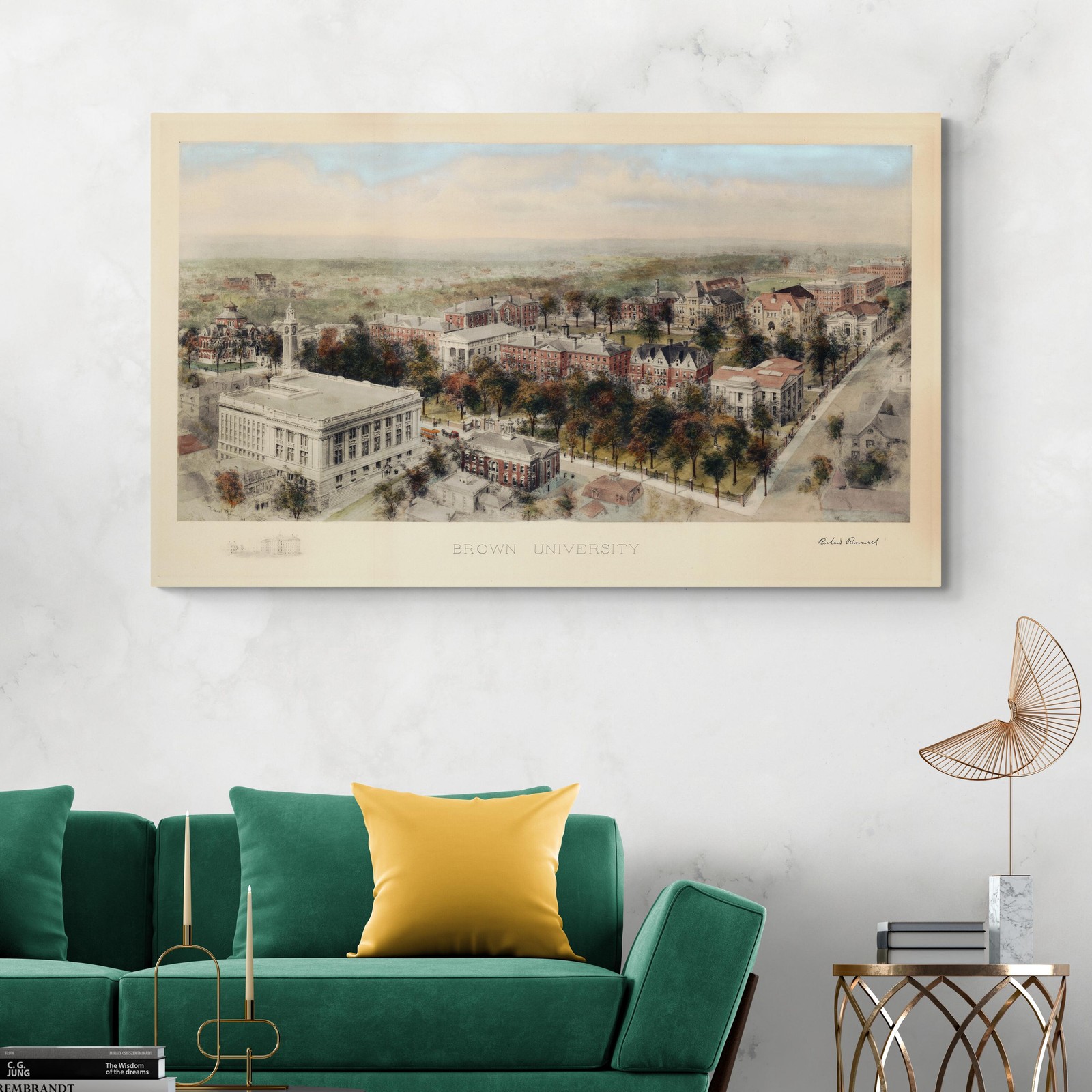 1908 Brown University Rhode Island – Richard Rummell Campus View Art Print