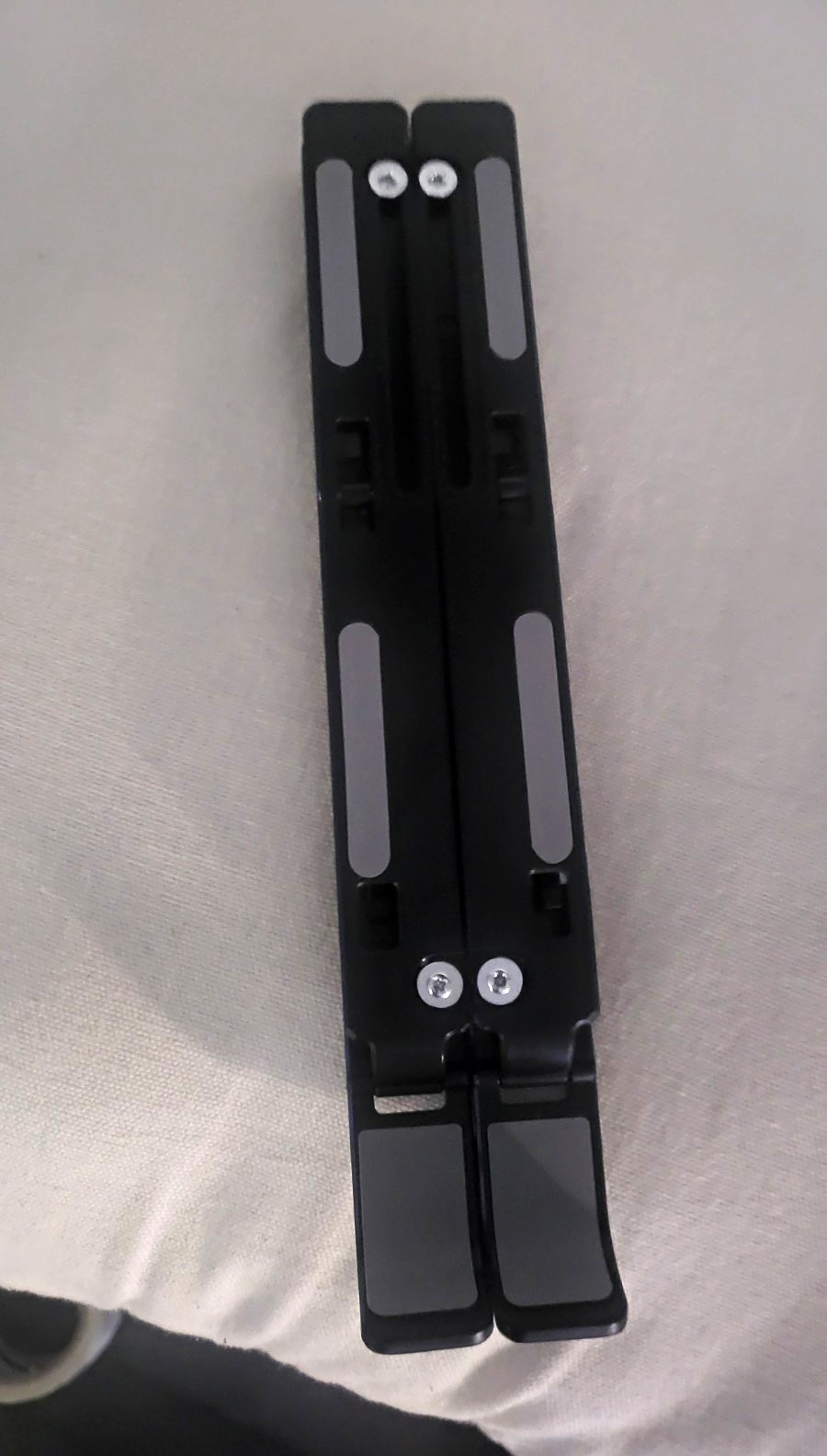Adjustable Foldable Anti-Slip Laptop Stand/Riser, Black Metal, Universal