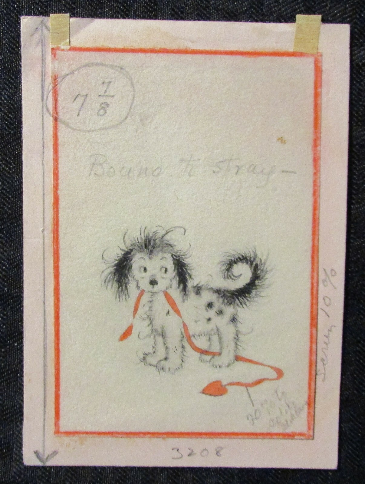 VALENTINES Born To Stray Cute Puppy 3.75x5.25" Greeting Card Art #3208