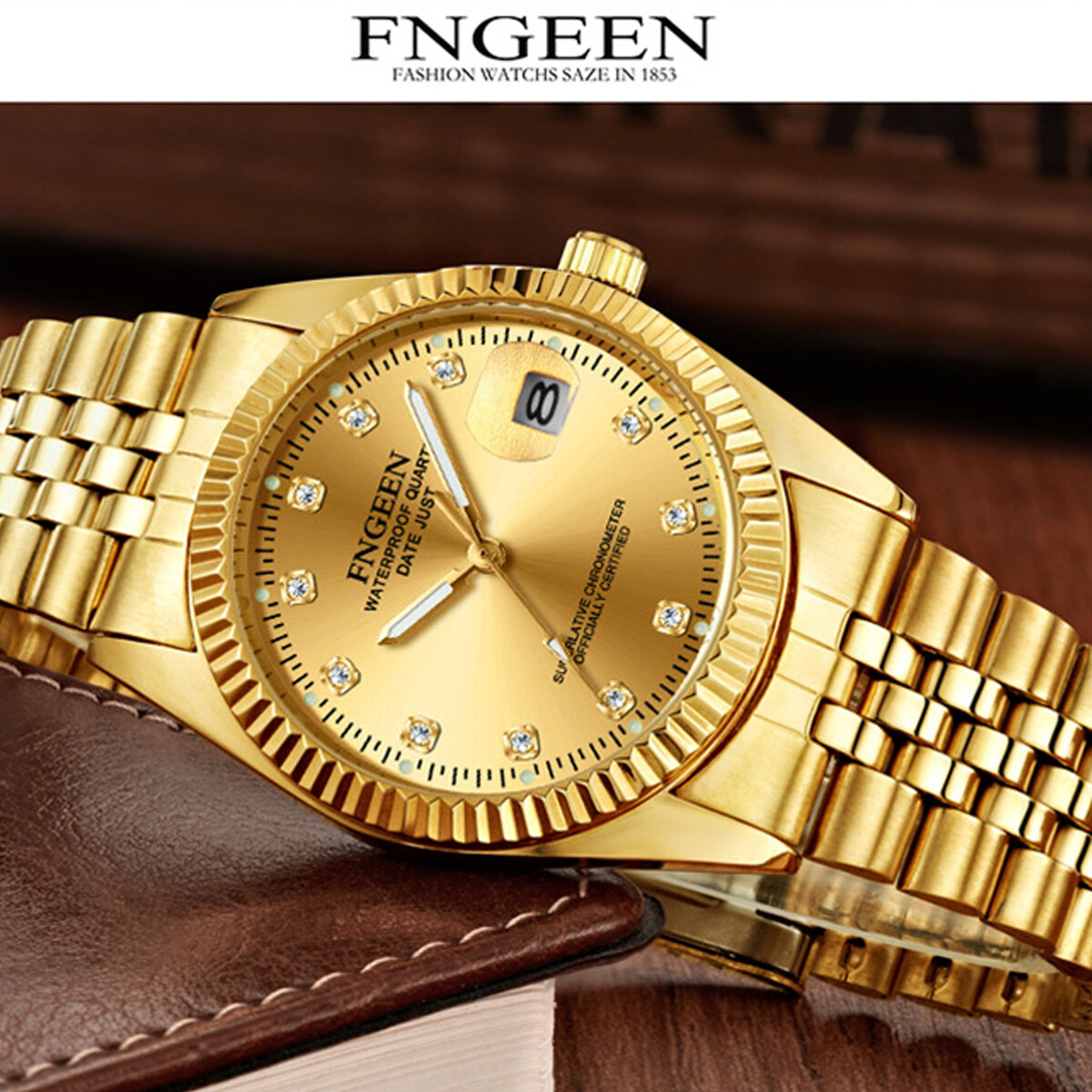 Men's Business Watch Stainless Steel Quartz Analog Date Waterproof Classic Wrist