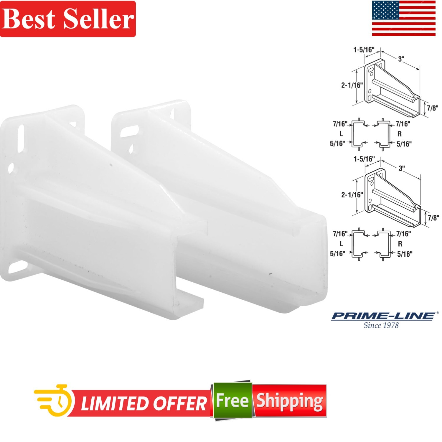 Durable Plastic Rear Drawer Track Back Plates - Aligns & Supports Glides, 75 lbs