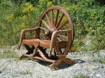 Wagon Wheel Bench 2 Seat