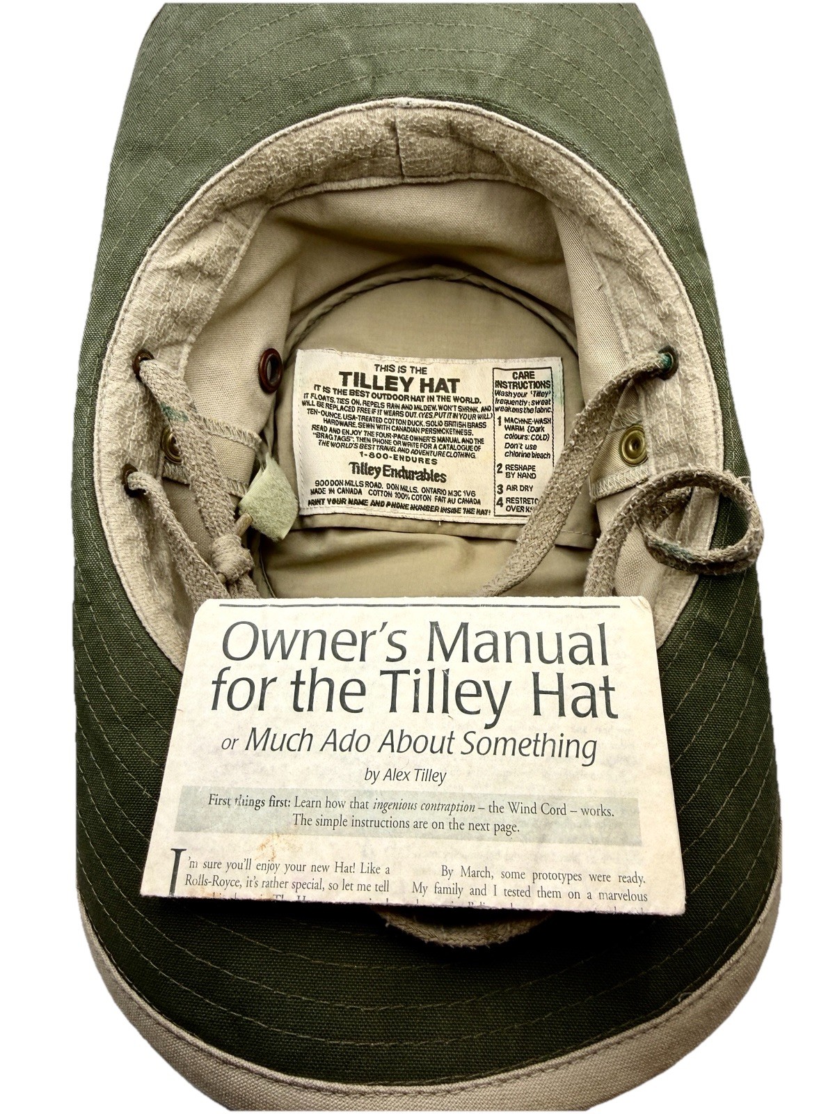 Tilley Endurables Airflo Snap Up Unisex Khaki Hat 7-1/4 Fishing Hiking Gardening