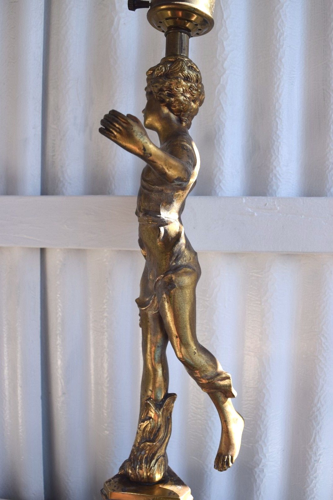 Vintage Cast Metal Art Noveau Lamp