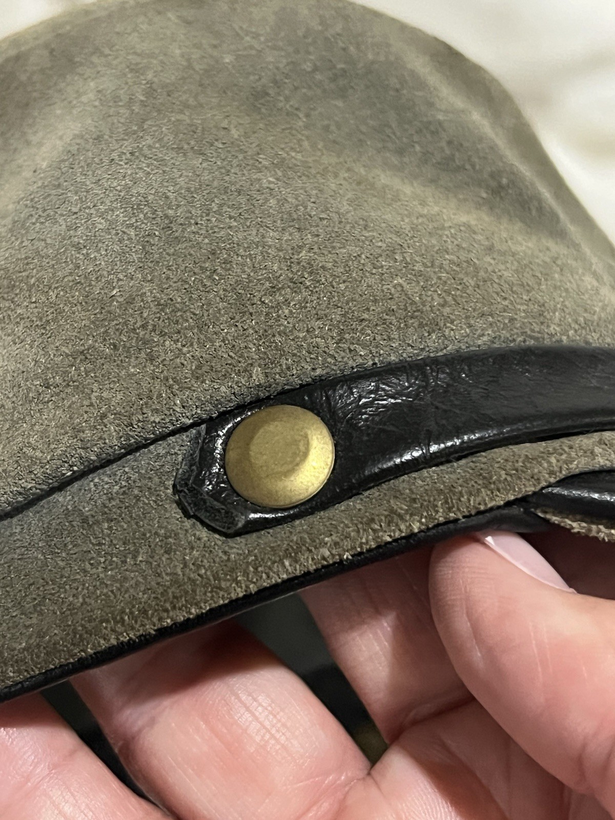 Vintage Reenactment Leather & Suede Cap Hat