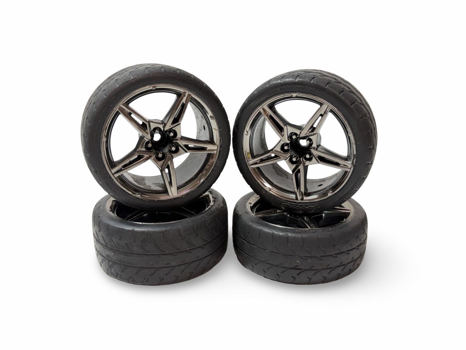 Traxxas 9371 9370 Front Rear 5 Twist Spoke Wheels Tires Corvette 3.0 Rc Car