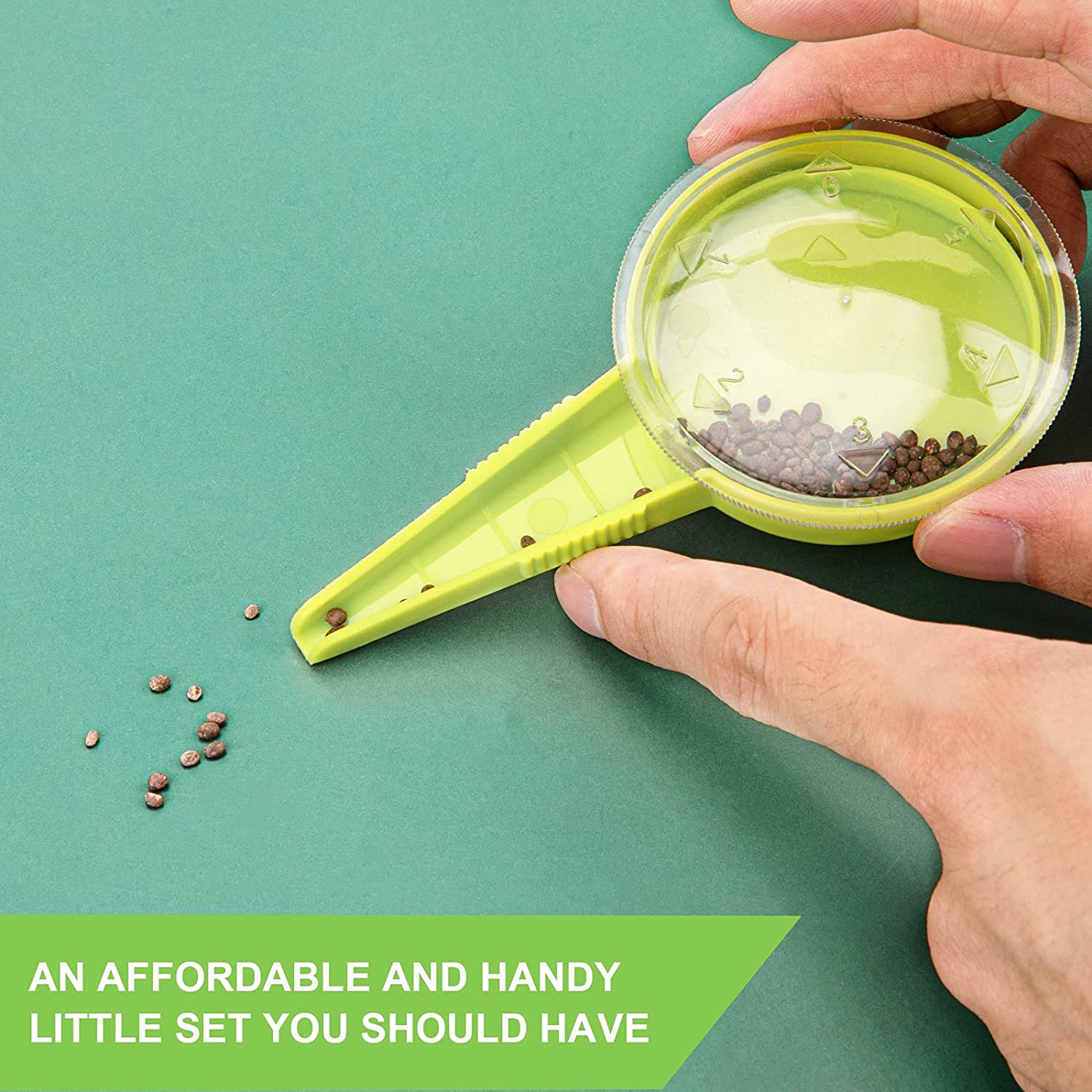 Sowing Seed Dispenser Hand Tool 6 Pack Handheld 6 PCS Light Green