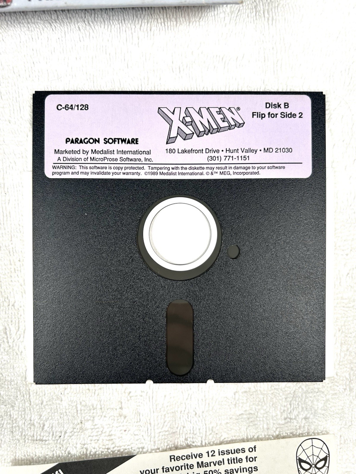 RARE Paragon Software Marvel Comics X-Men Commodore 64/128 Game with Box