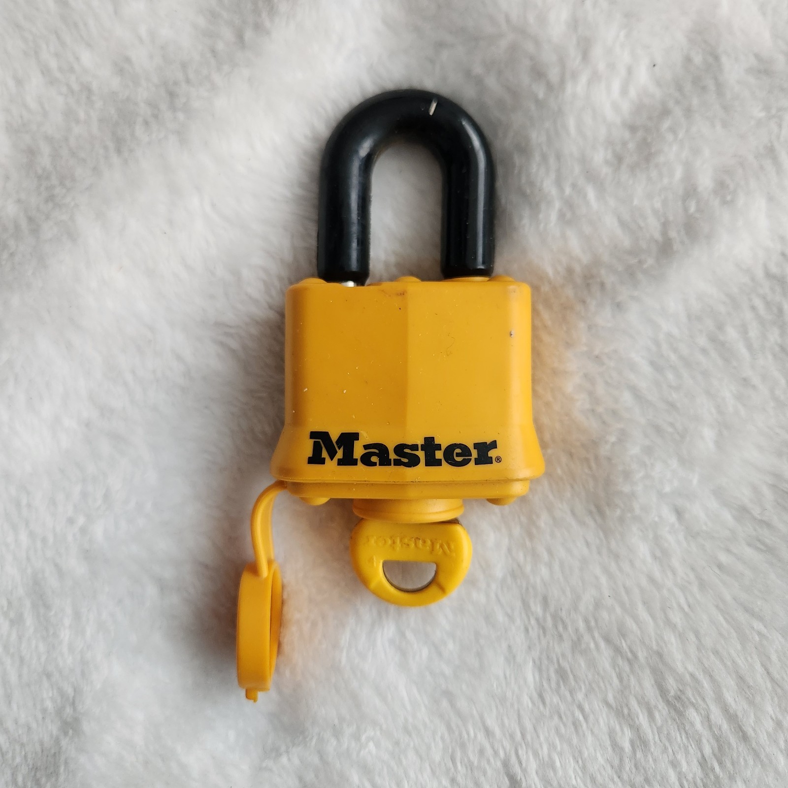 Master Lock Tough Under Fire Rubber Coated Pad Lock With One Key