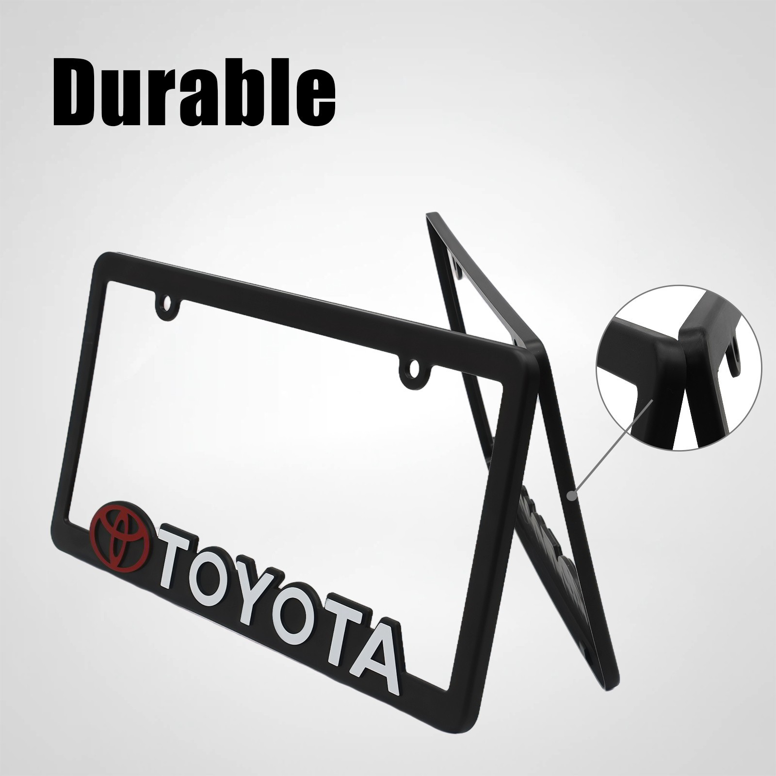 2pcs-Toyota-black license plate frame(Plastic) Practical