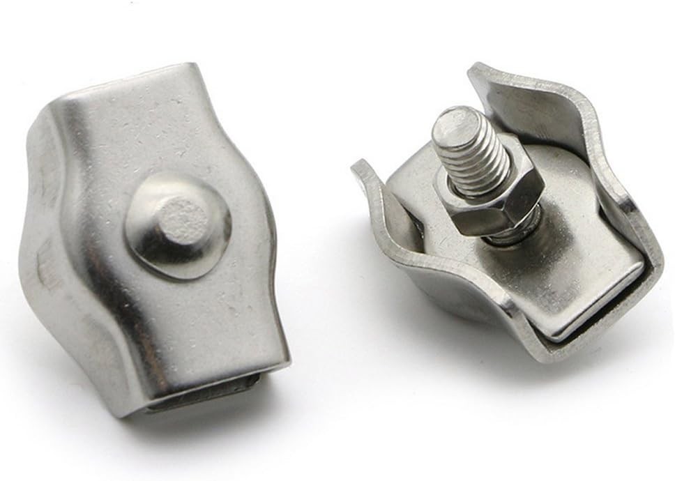 12 PCS M2 Simplex Single Bolt Wire Rope Clips Stainless Steel Cable Clamp...