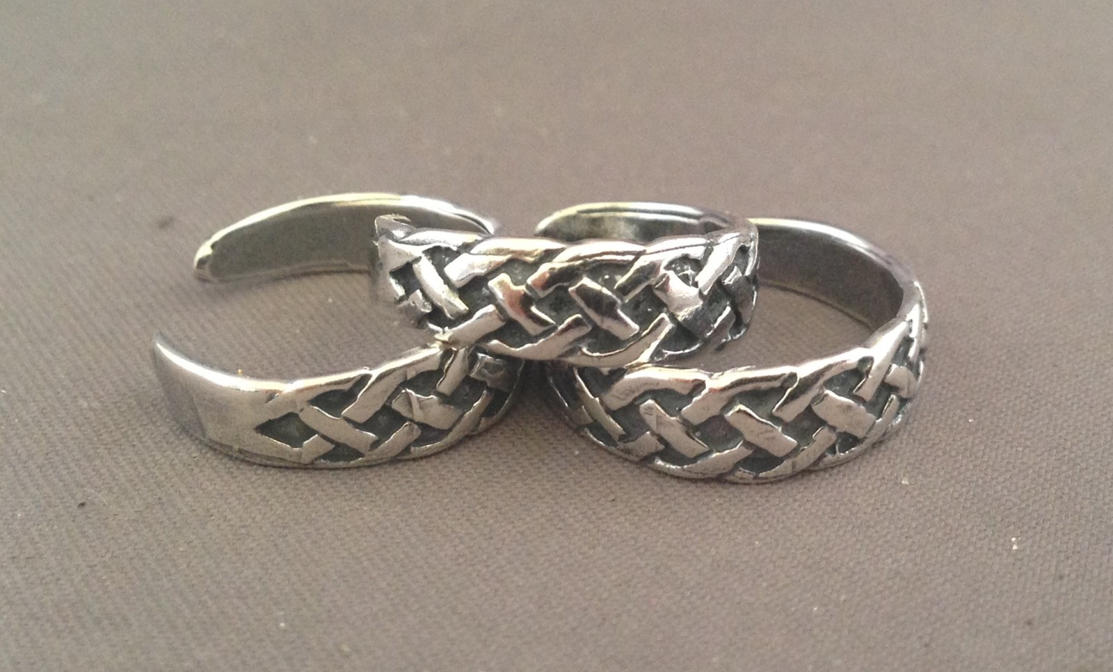 Braid toe ring genuine .925 sterling silver adjustable + gift box