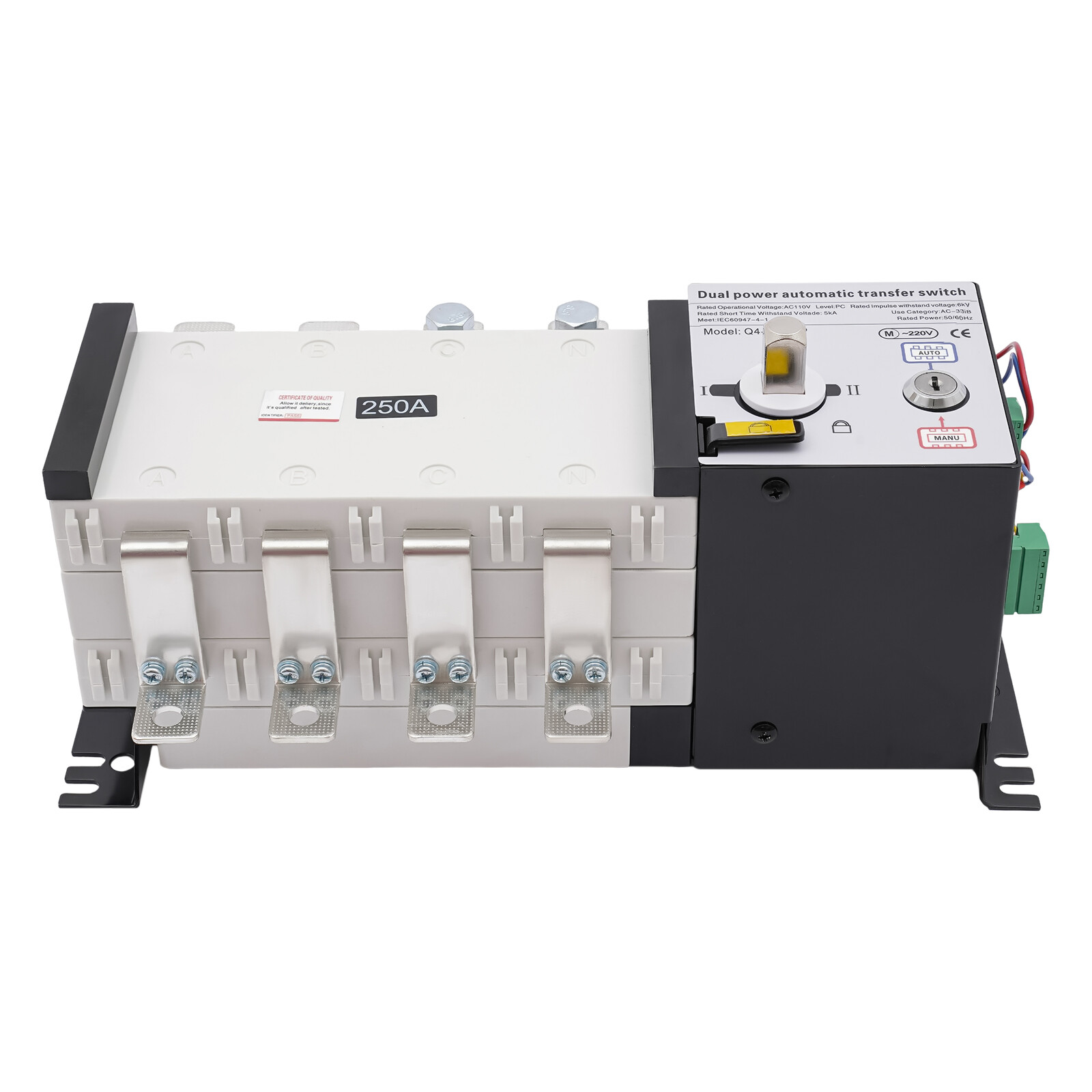 Automatic Transfer Switch Dual Power Switch Generator Changeover Switch 250A