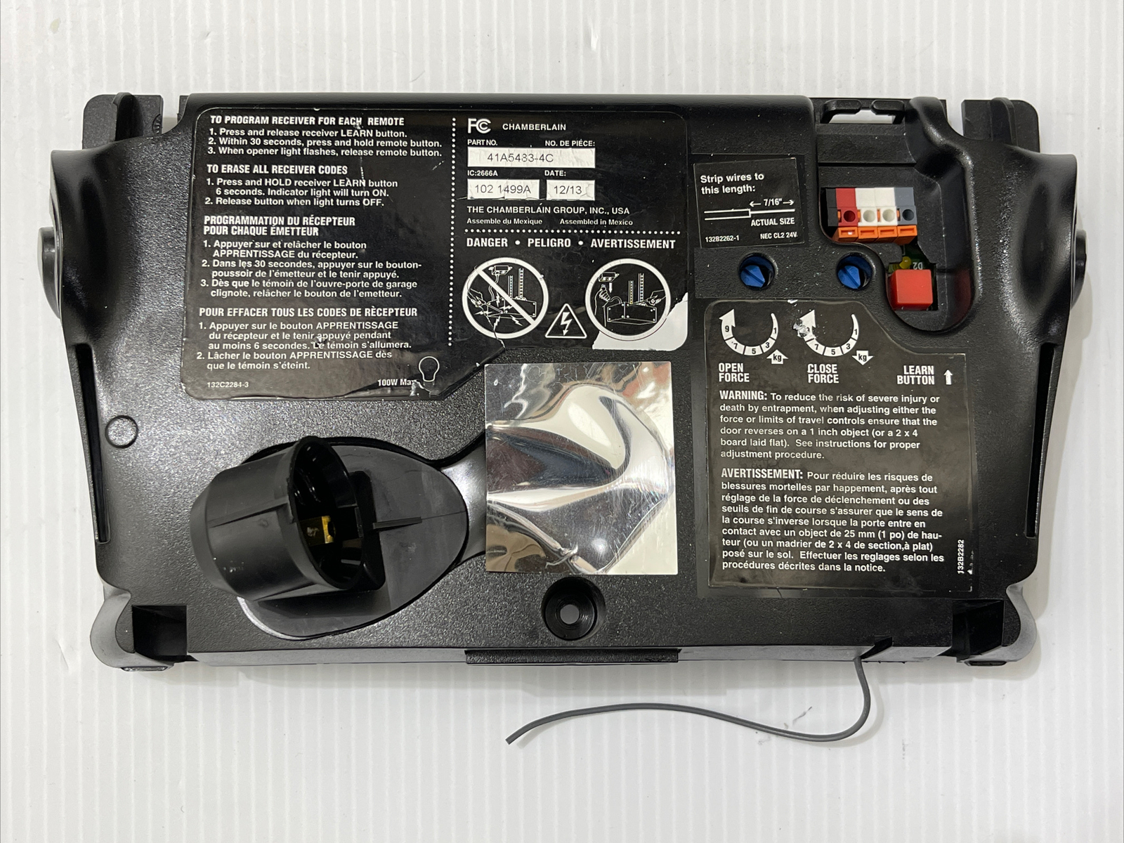 Chamberlain Liftmaster 41A5483-4E Garage Door Receiver Logic Board Red Learn Btn