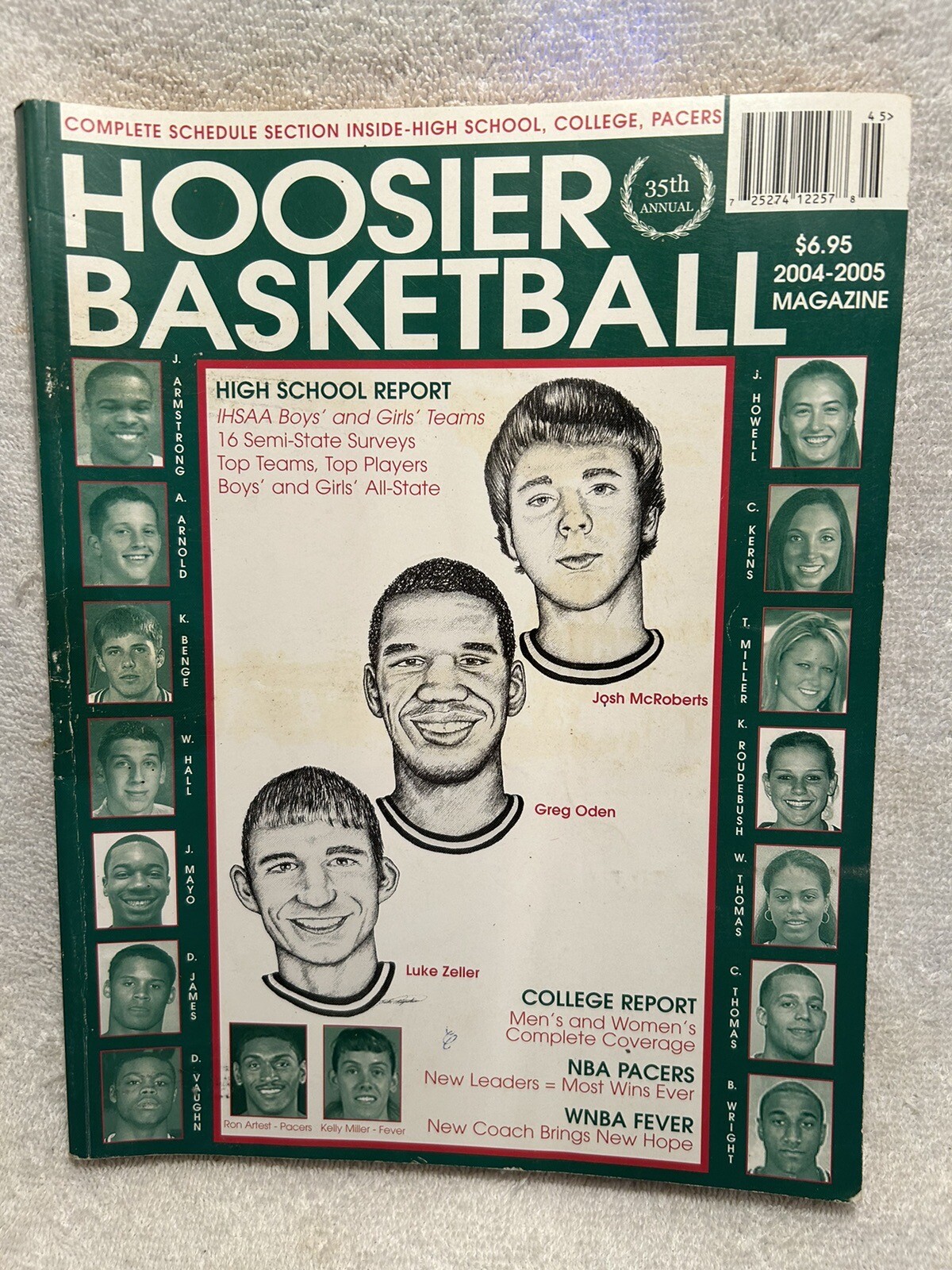 2004-05 Hoosier Basketball Oden, Zeller & Roberts On Cover Prep, College, Pros
