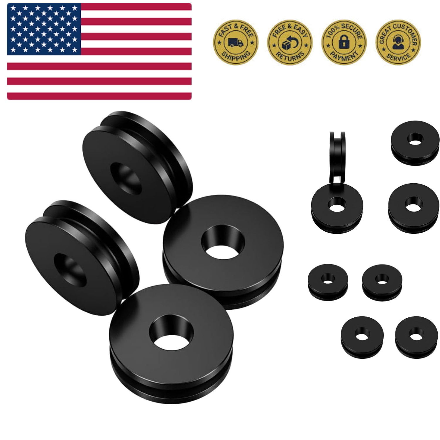 4Pcs Detachable Windshield Bushing Grommets Compatible with Harley Road King ...