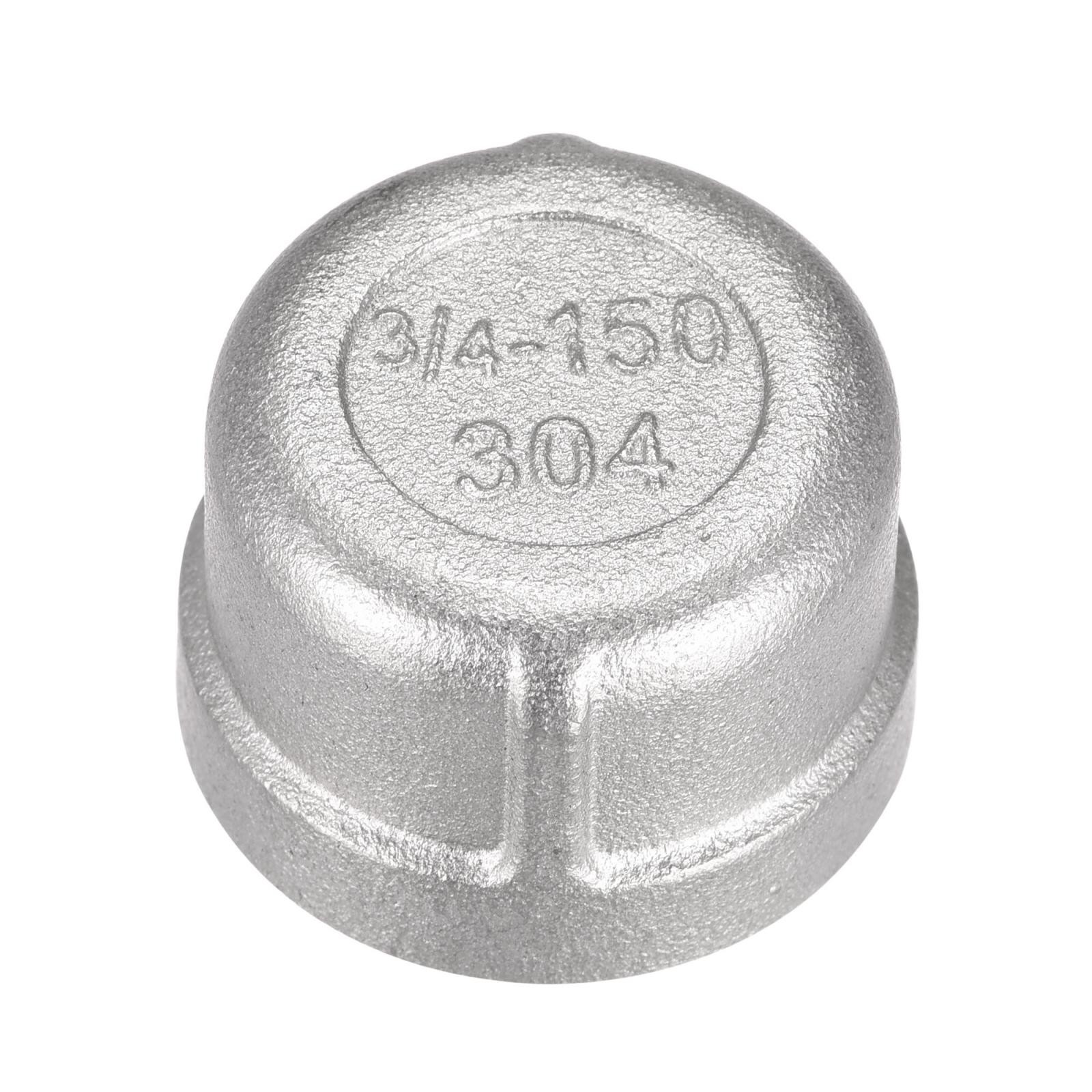 304 Stainless Steel Pipe End Cap Fitting 3/4 NPT Female Thread Plug
