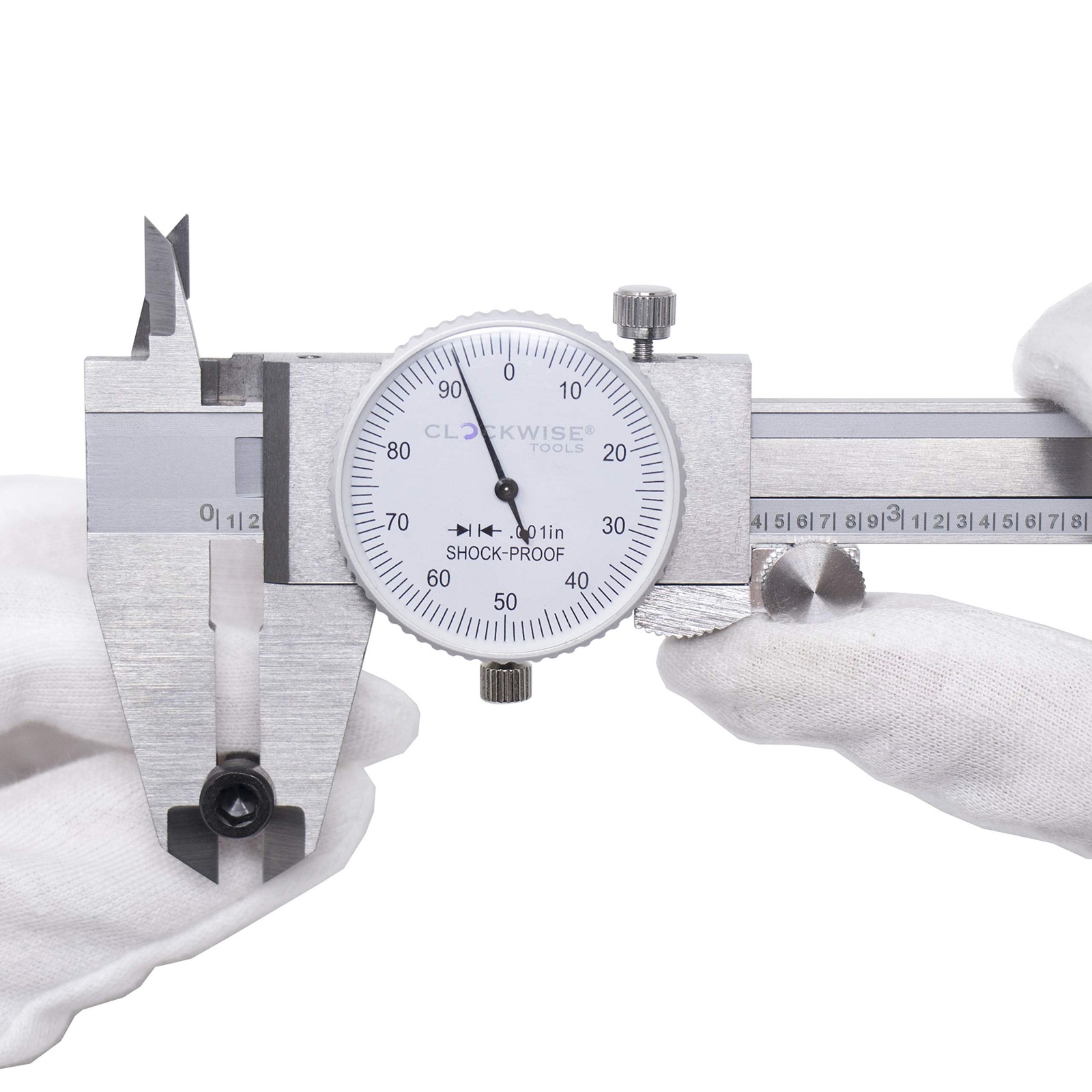 Clockwise Tools DDLR-0605 Pro Dial Caliper 0-6 Inch Double Shock Proof Stainless