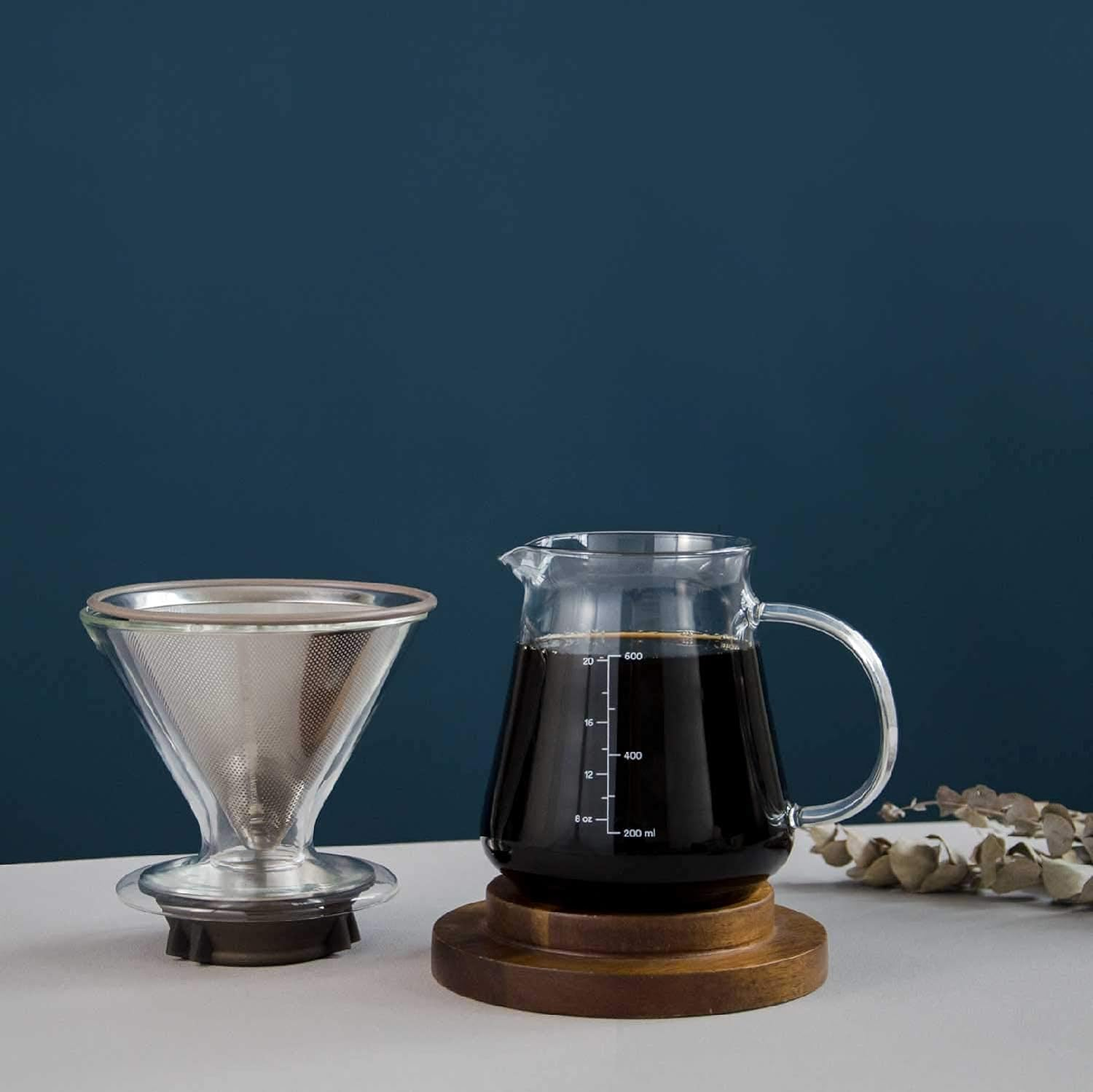 Glass Range Coffee Server for Pour over Coffee & Tea - 600Ml/20Oz Ovalware Micro