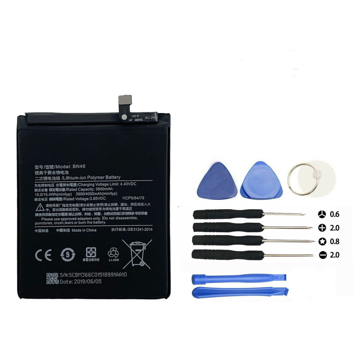New For Xiaomi Redmi Note 8 Internal Battery BN46 4000 mAh Replacement Tool US