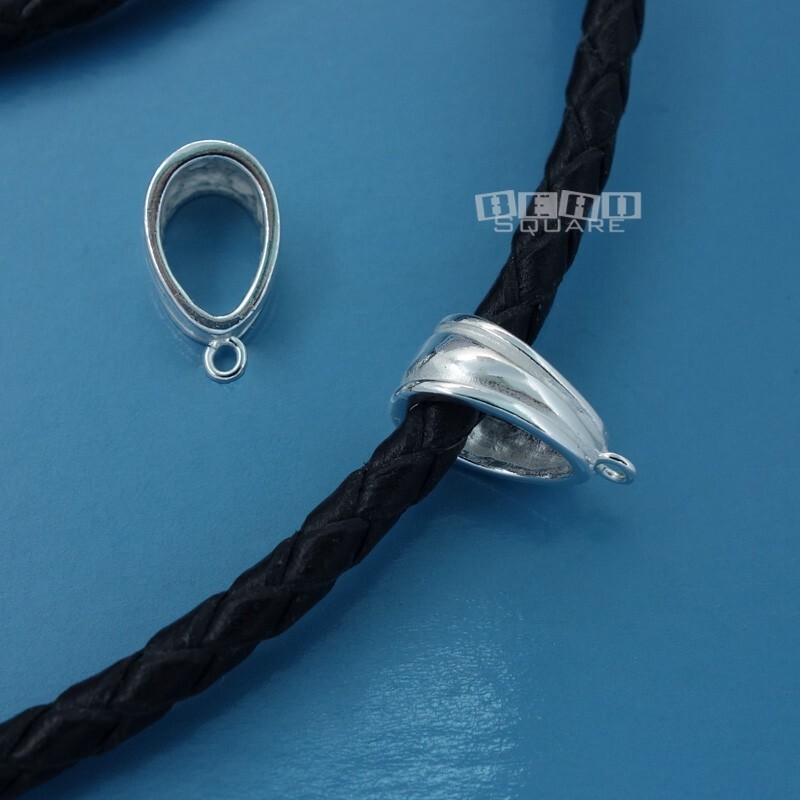 Large Sterling Silver V Pendant Bail Connector w/Open Loop 13.6mm #33347SL