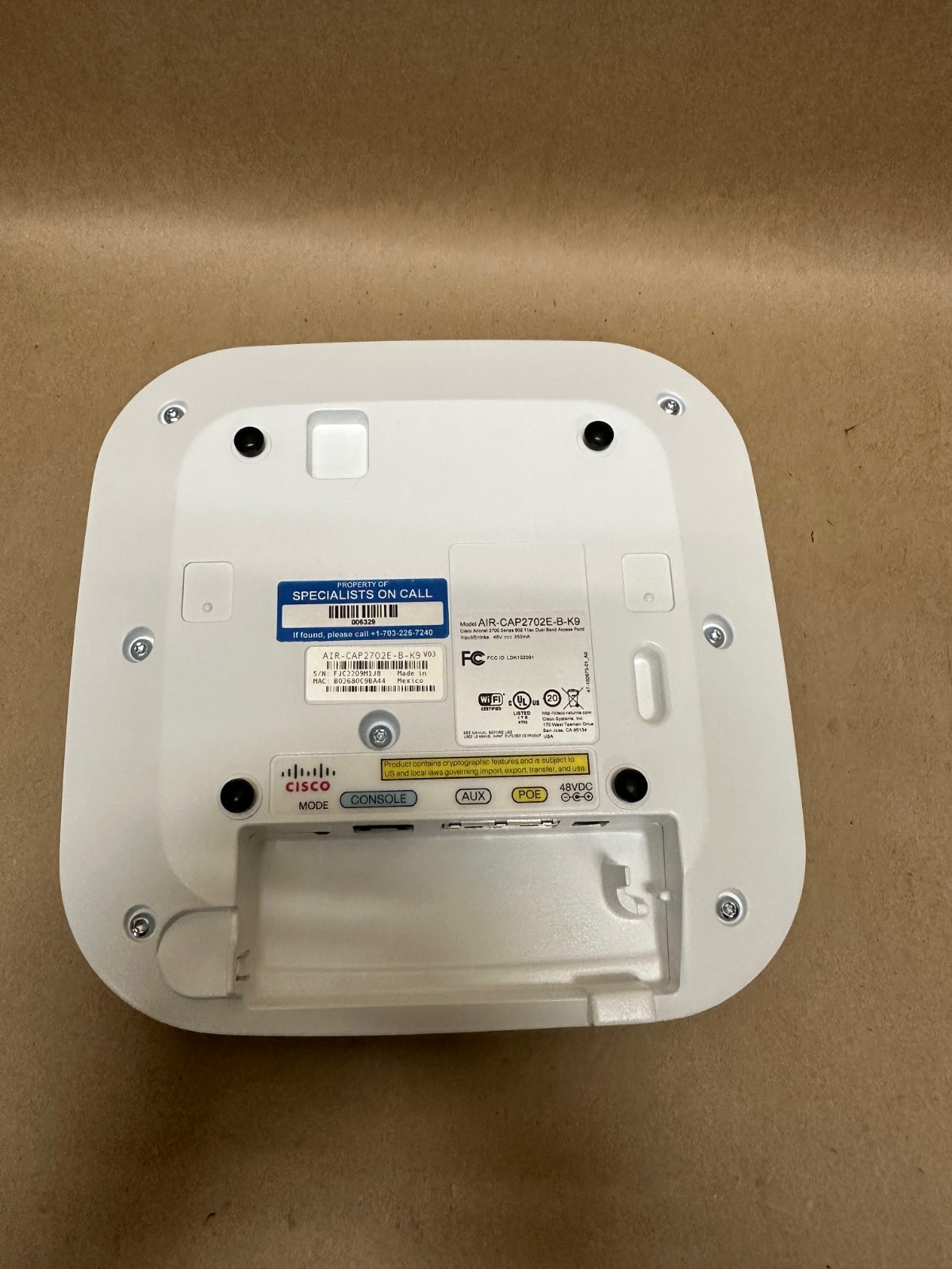 CISCO AIR-CAP2702E-B-K9 Wireless Access Port