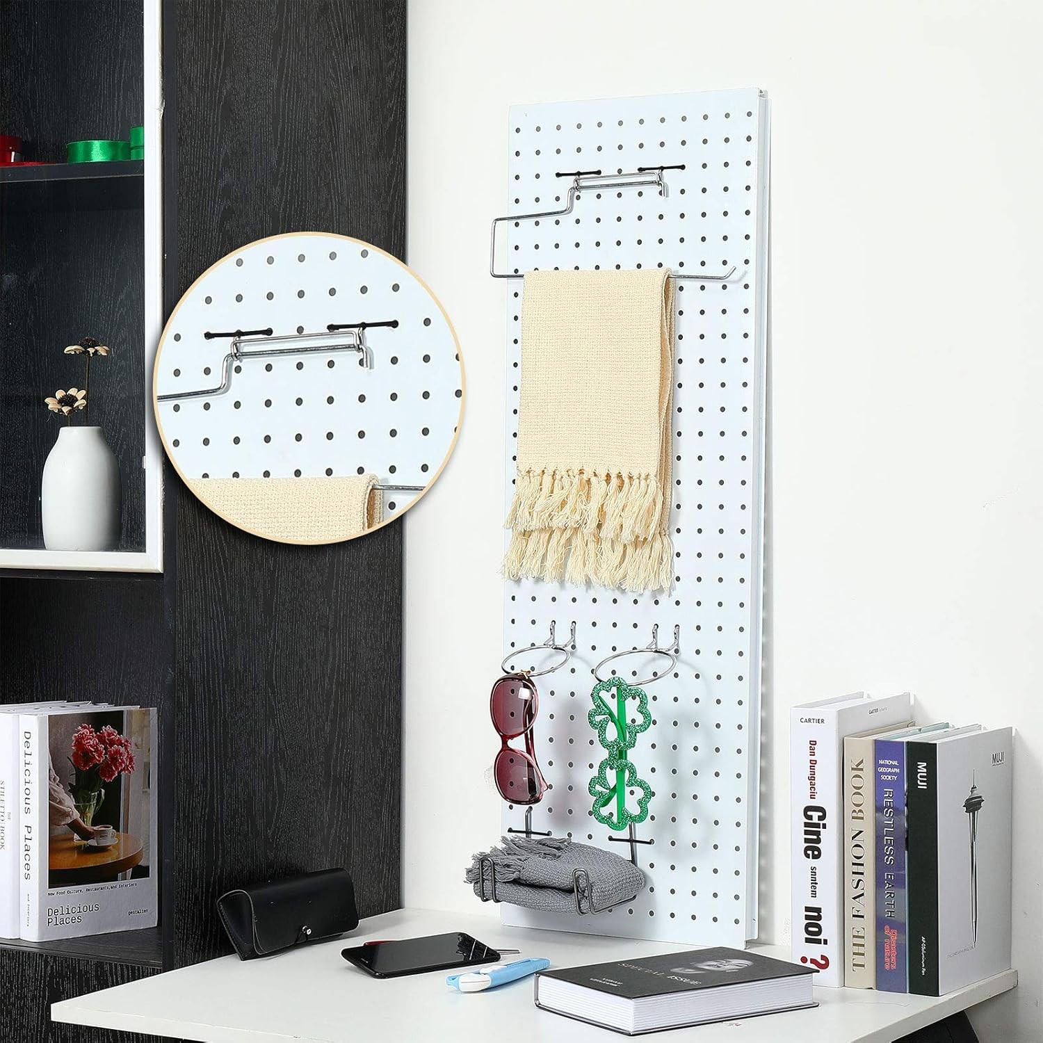 Pegboard Hook Locks Black Plastic Peg Fixer Board Accessories