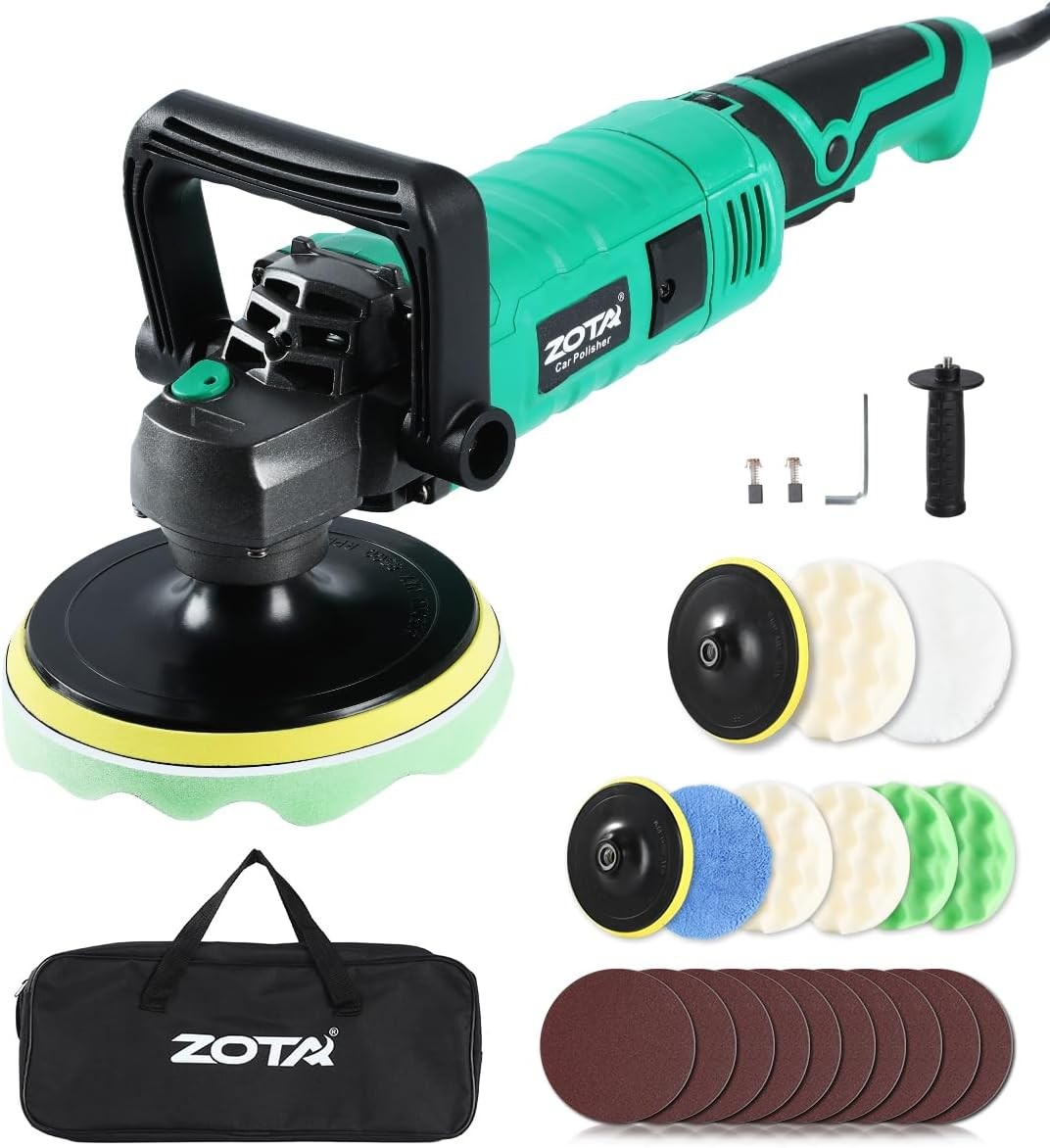 Buffer Polisher, 1600W 7 Inch/6 Inch Pure Copper Motor Car Buffers and Polishers