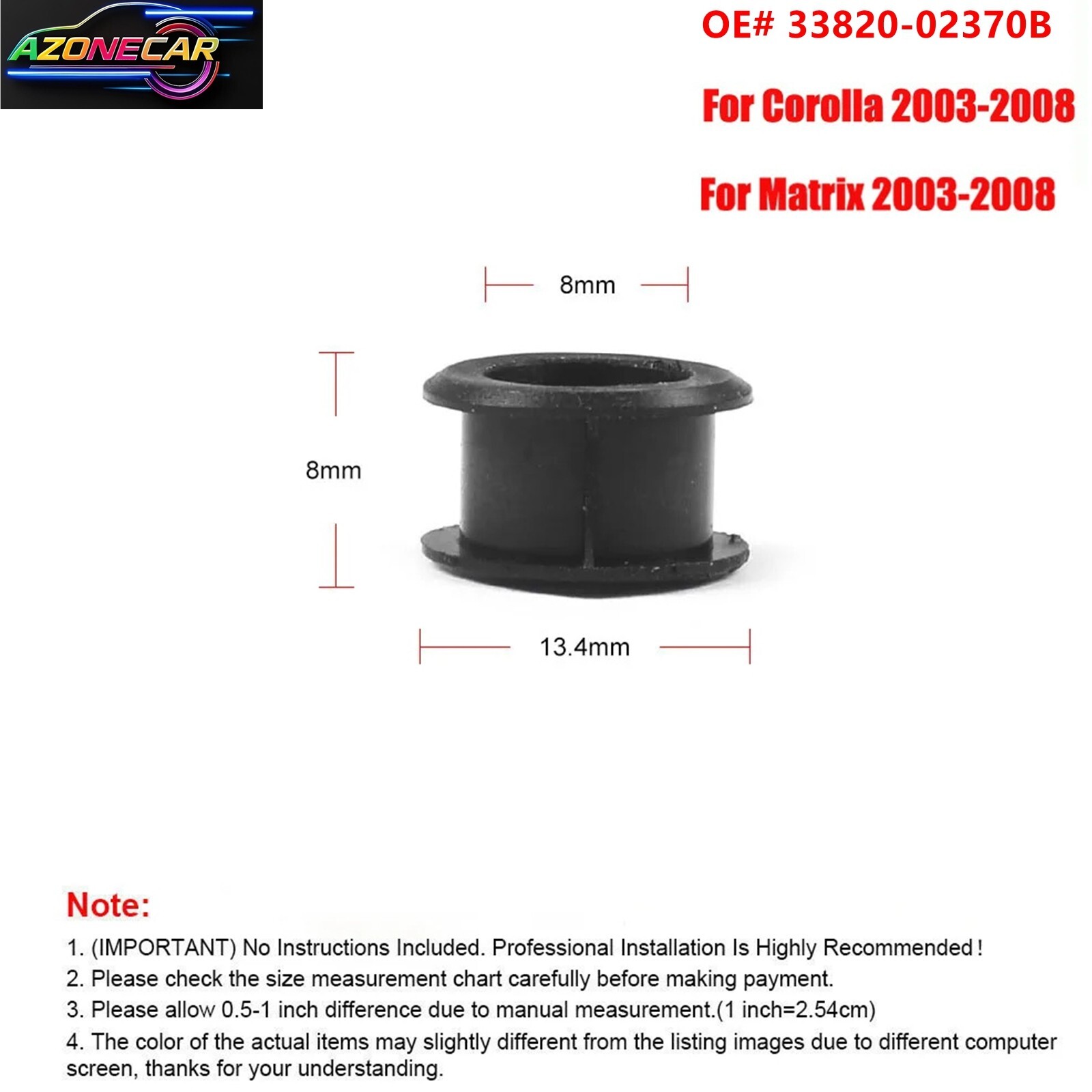 For 2003-2008 Toyota Corolla Matrix Automatic Transmission Shifter Cable Bushing