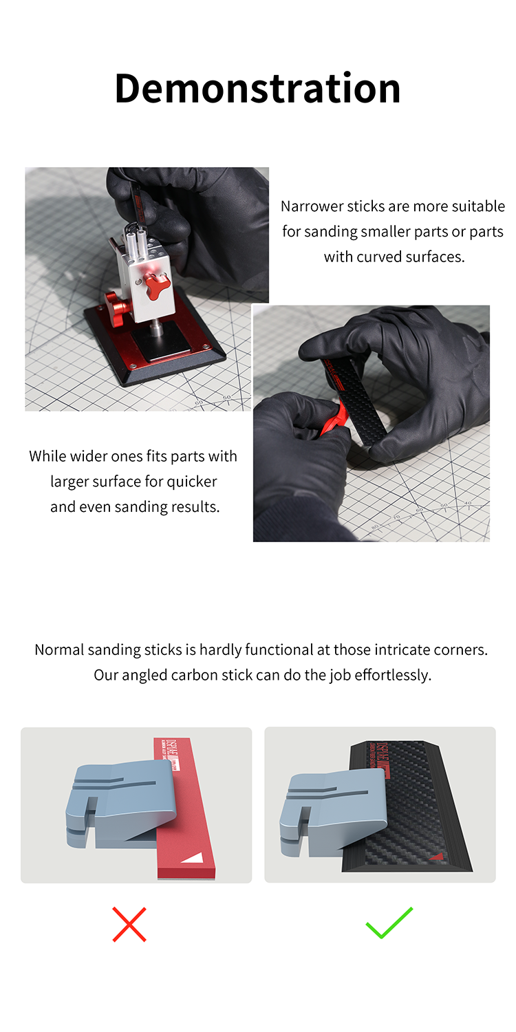 DSPIAE: Carbon Fiber Sanding Sticks & Pre-Cut Adhesive Sandpaper