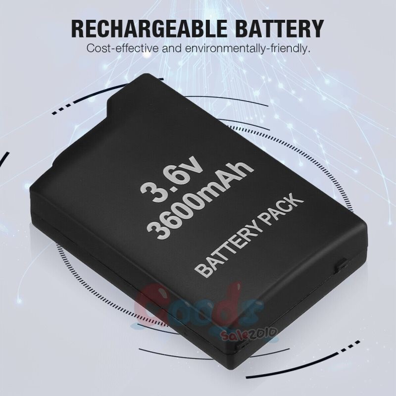 Battery For PSP 2000 2001 3000 3600mAh Rechargeable Replace Optional Charger