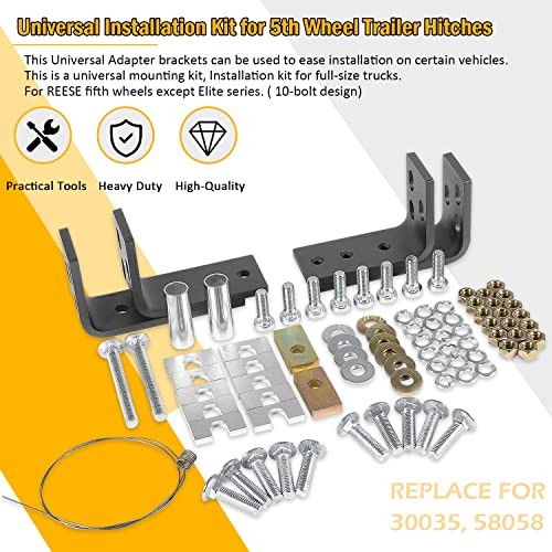 Universal Installation Kit w/Hardware and Brackets for Reese 5th Wheel Trailer