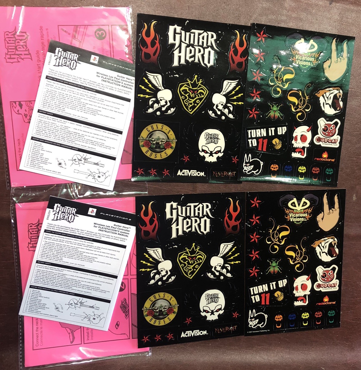 GUITAR HERO LEGENDS OF ROCK Guns And Roses Stickers And GH Booklets NEW