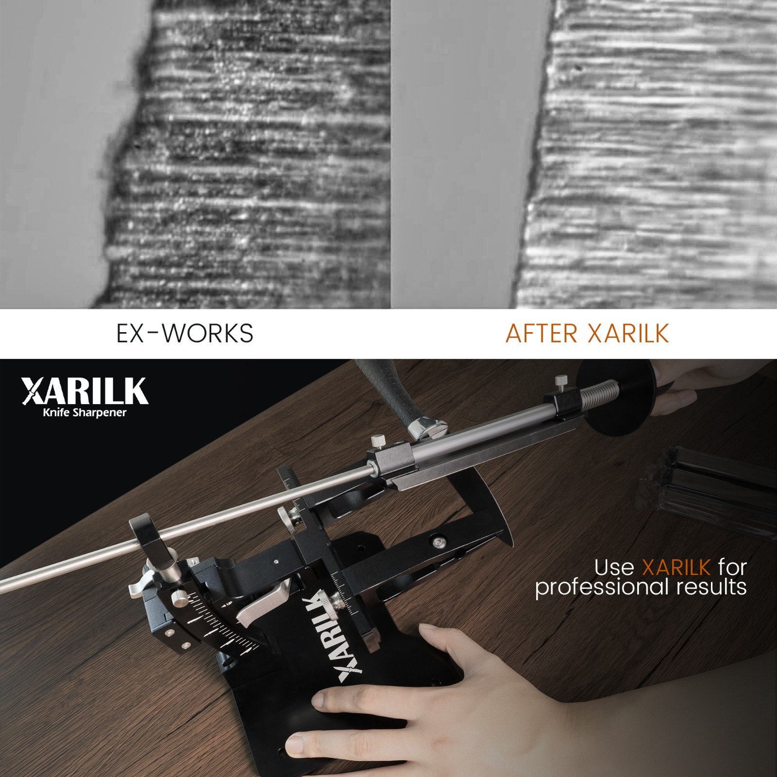 XARILK GEN3 Guided Knife Sharpening System W/Hard Carrying Case，Portable storage