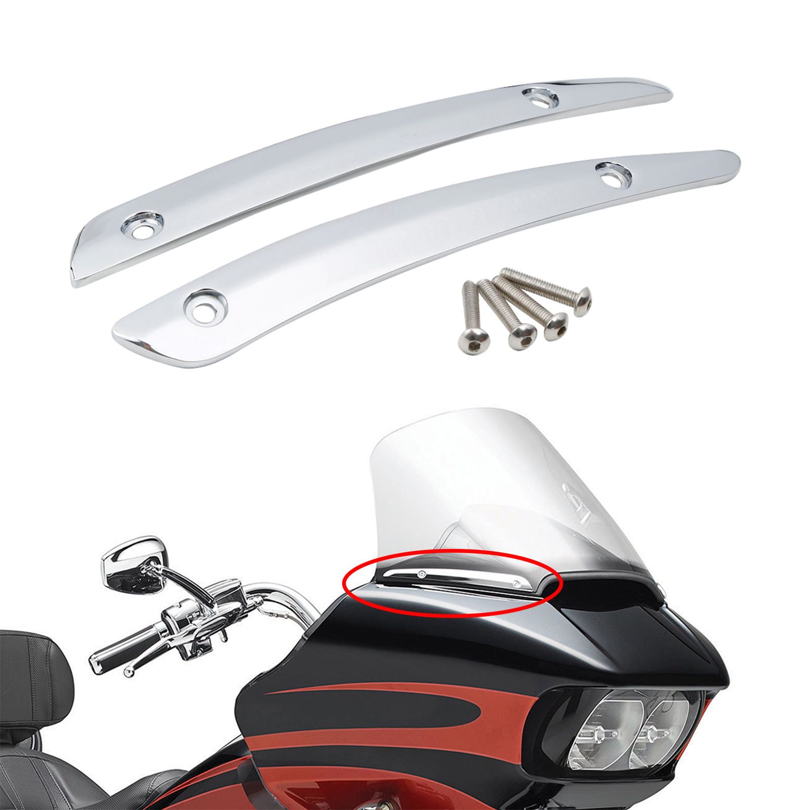Windshield Side Trim Kit Fit For Harley Davidson Road Glide FLTR 2015-2023